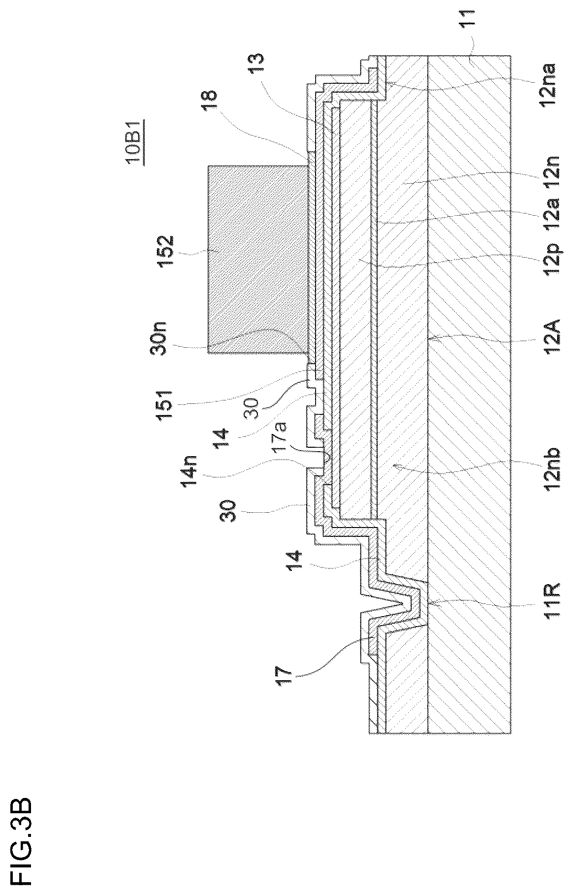 Patent US12310152 Figure 5 – Light emitting element including substrate, emission parts, insulation layer, and electrodes