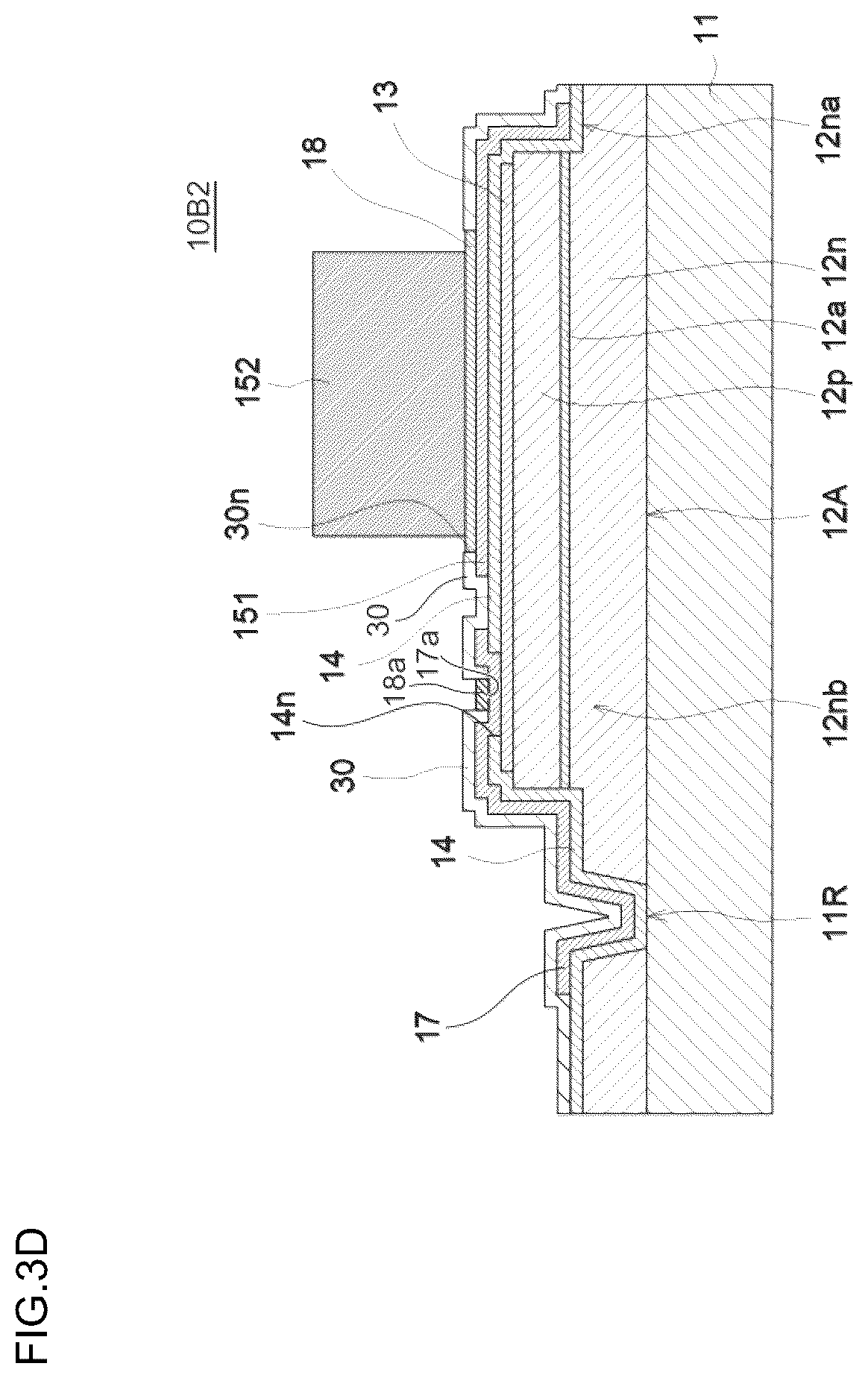 Patent US12310152 Figure 7 – Light emitting element including substrate, emission parts, insulation layer, and electrodes