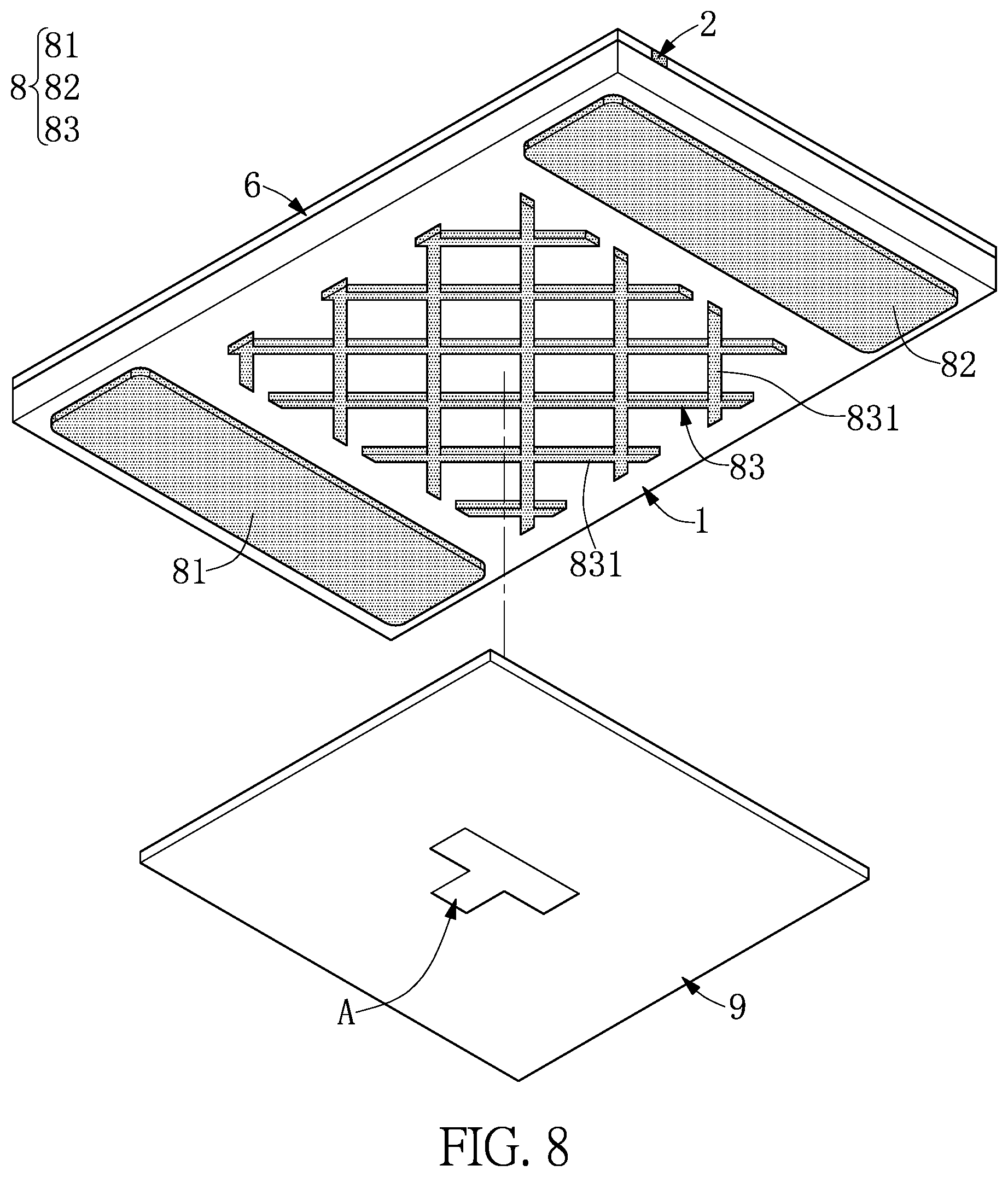 Patent US12310158 Figure 8 – Optoelectronic package structure