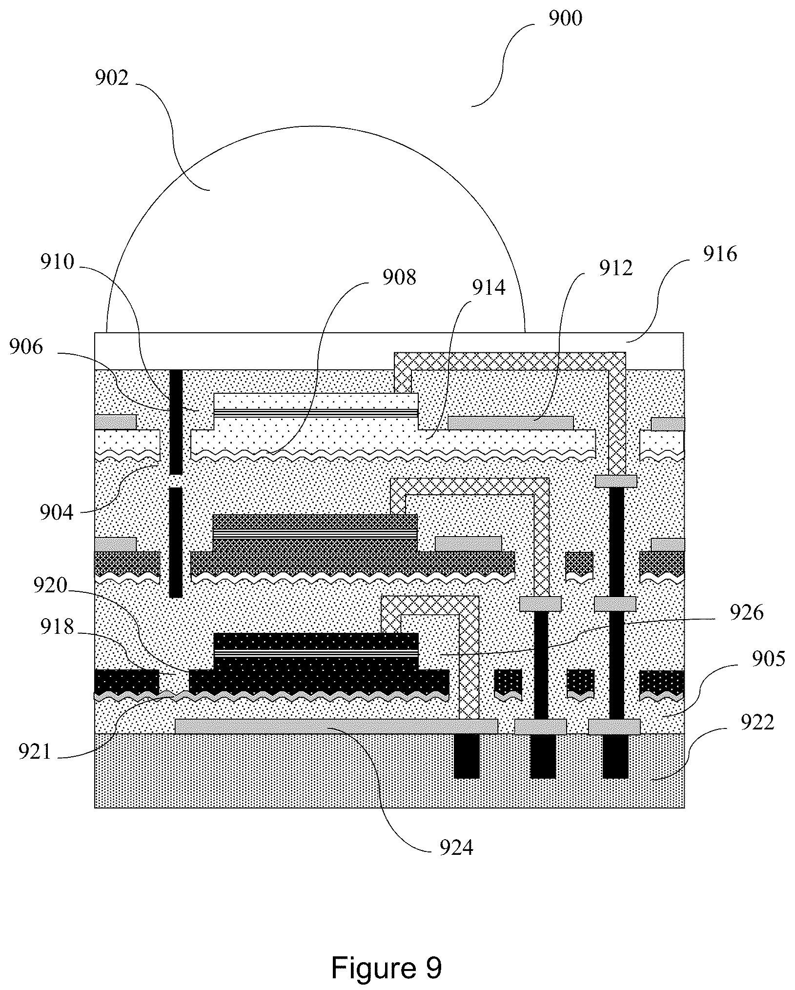 Patent US12310159 Figure 10 – Integrated structure for an optoelectronic device and method of fabricating the same
