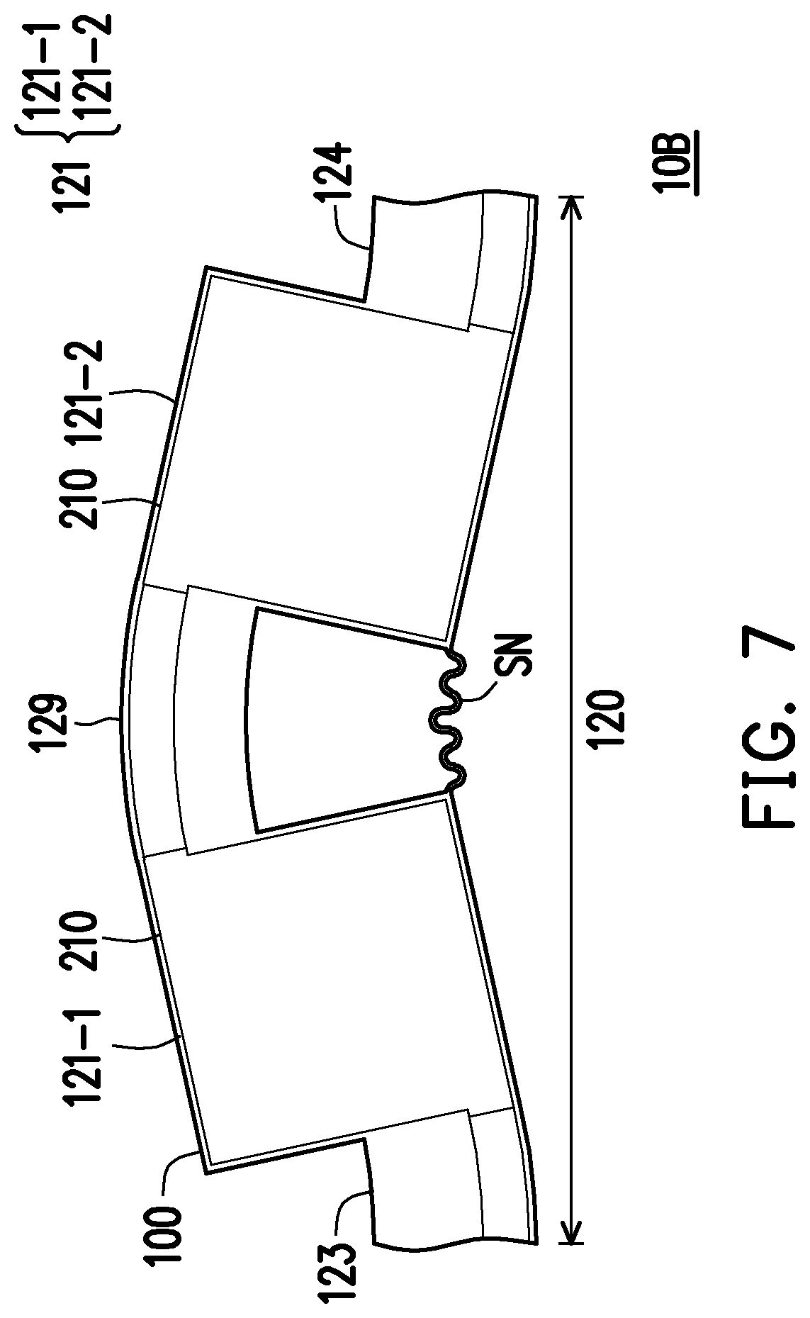 Patent US12310160 Figure 7 – Stretchable pixel array substrate