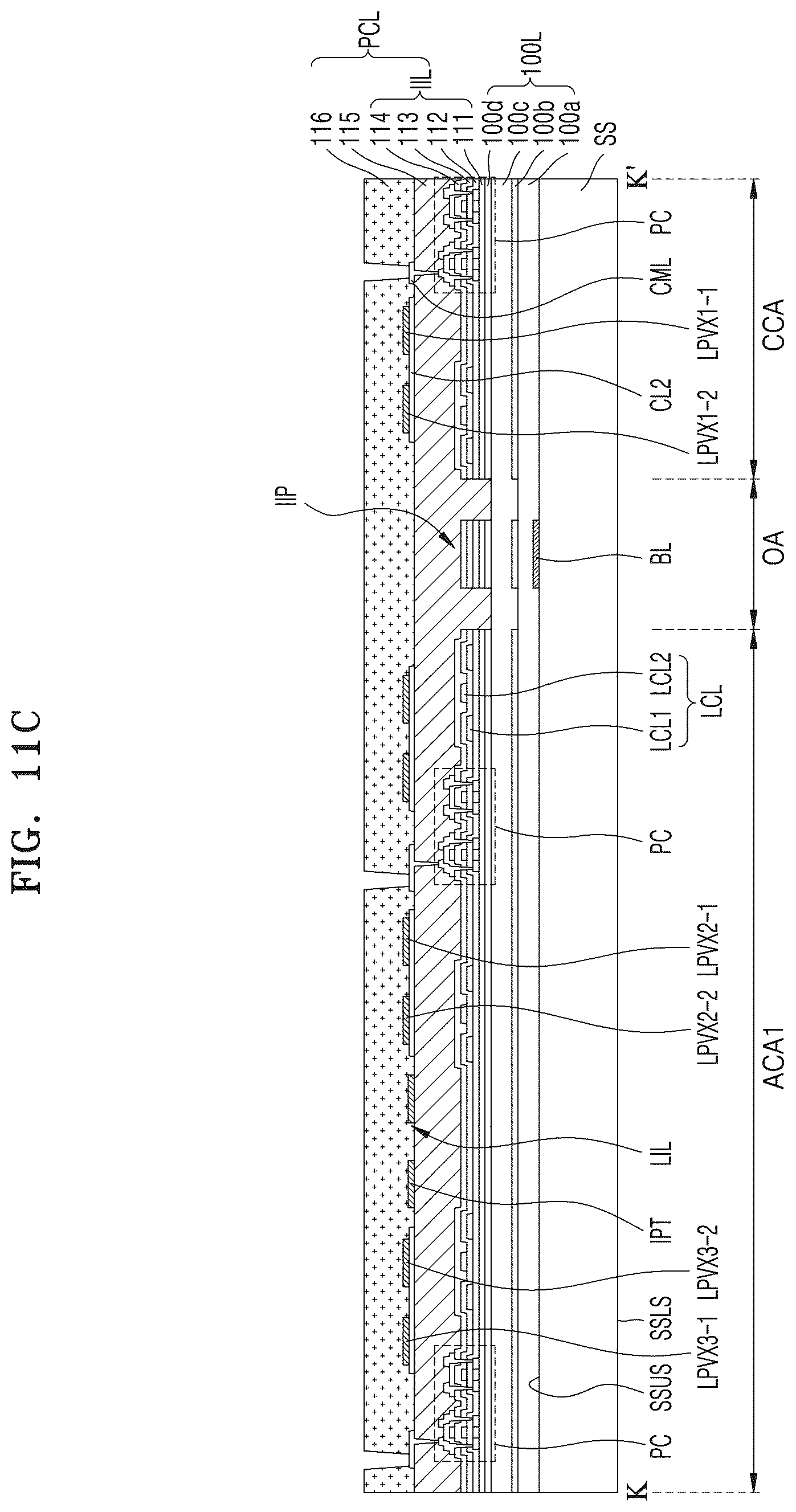Patent US12310175 Figure 19 – Display panel and display device having center and adjacent corner areas spaced apart from each other by a penetration area