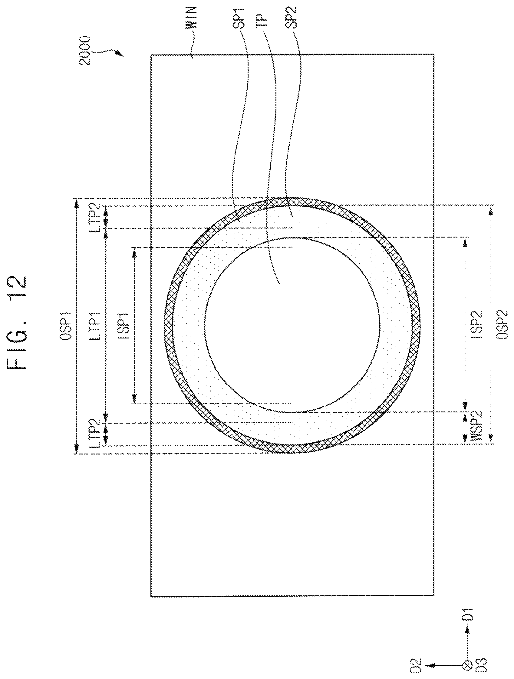 Patent US12310177 Figure 12 – Display device with window having stack of transparent and light-blocking patterns, and method of manufacturing the same