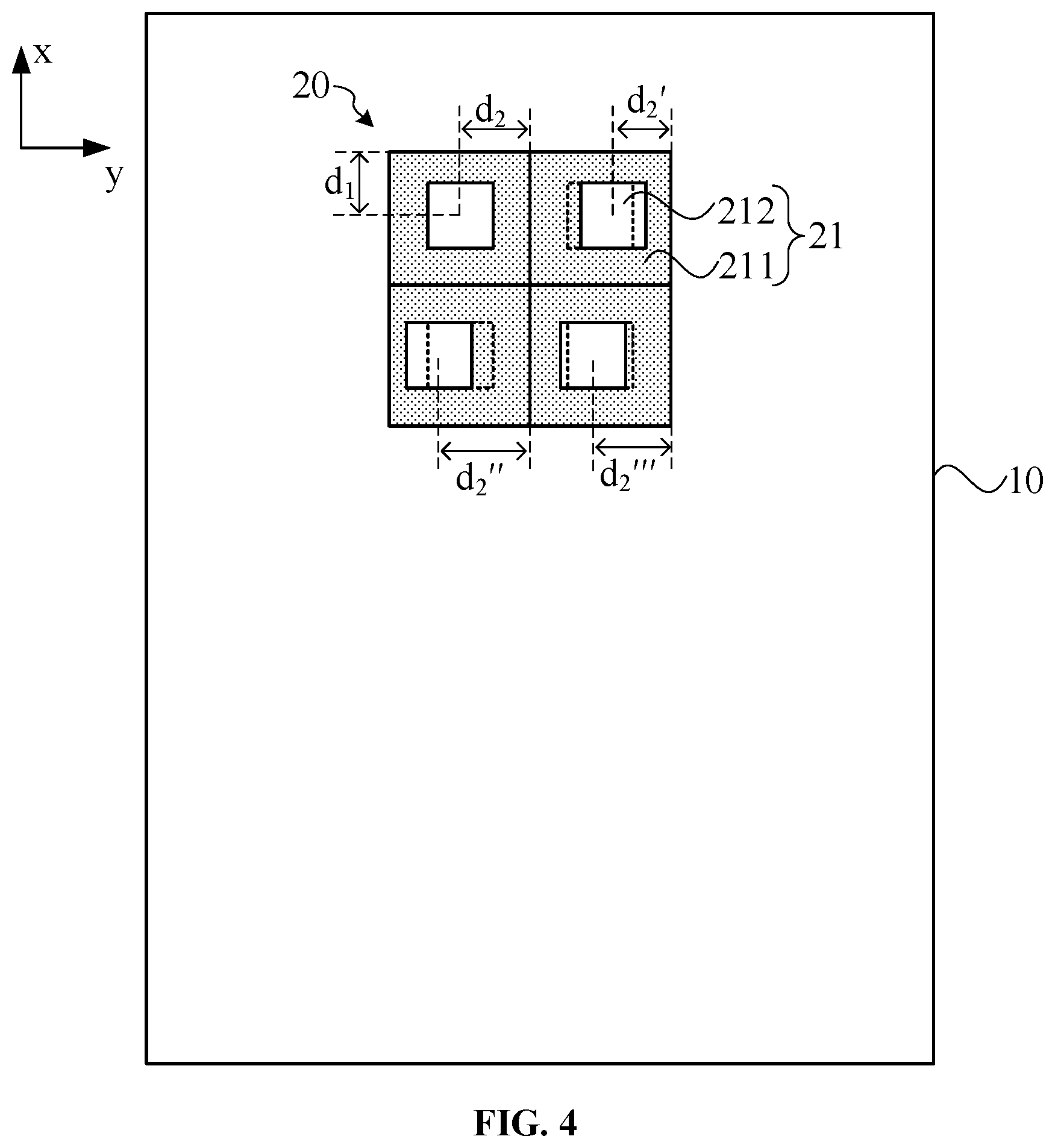 Patent US12310178 Figure 4 – Display panel and display device for voiding fixed grating in light-transmissive regions