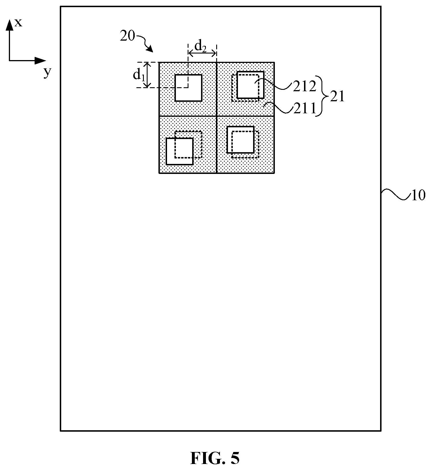 Patent US12310178 Figure 5 – Display panel and display device for voiding fixed grating in light-transmissive regions