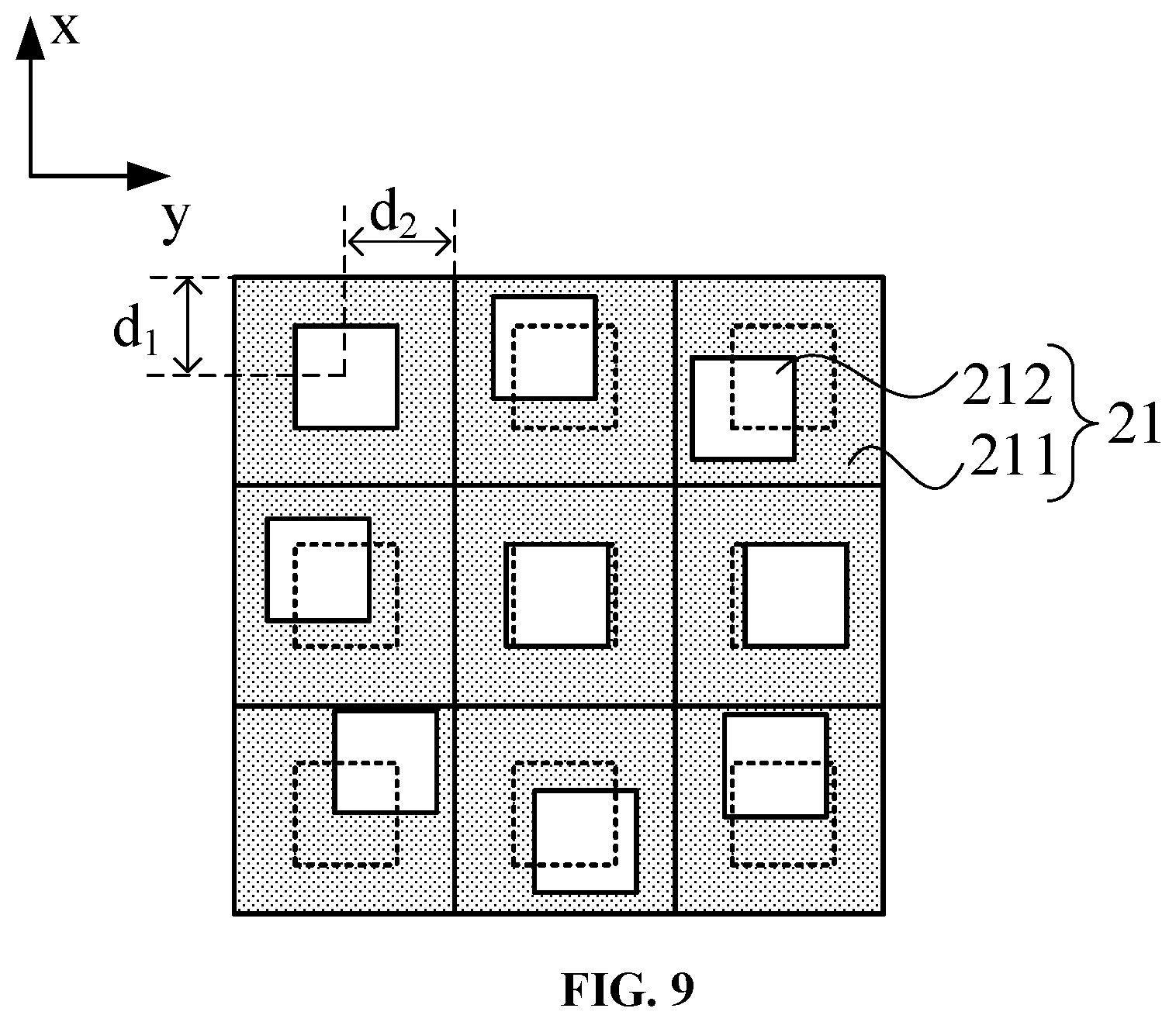 Patent US12310178 Figure 8 – Display panel and display device for voiding fixed grating in light-transmissive regions