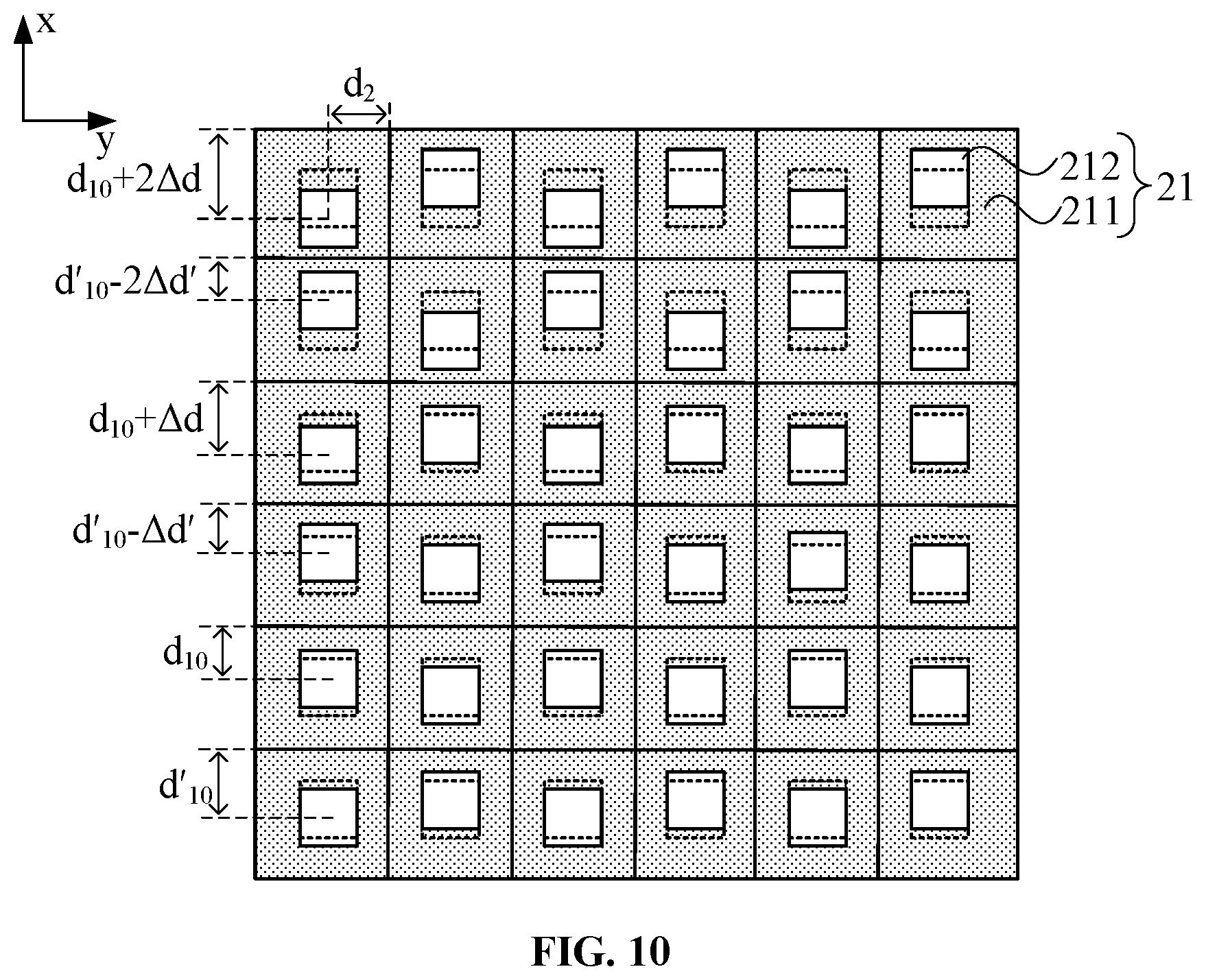 Patent US12310178 Figure 9 – Display panel and display device for voiding fixed grating in light-transmissive regions