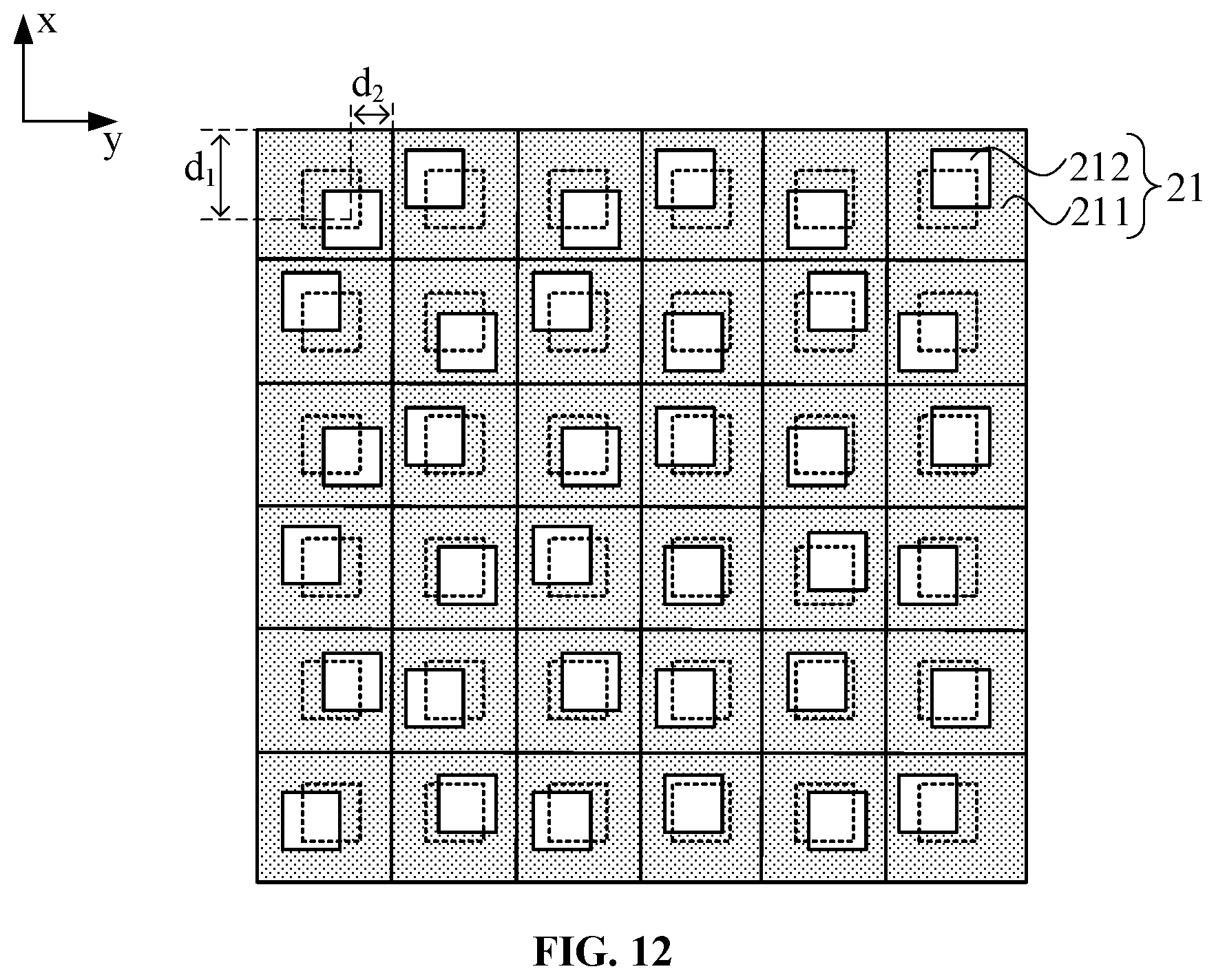 Patent US12310178 Figure 11 – Display panel and display device for voiding fixed grating in light-transmissive regions