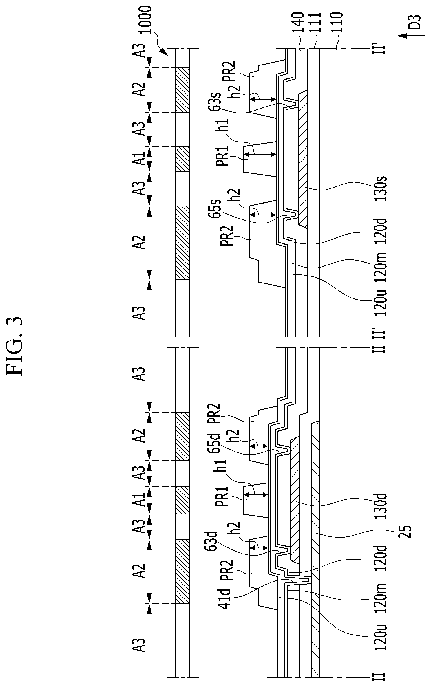 Patent US12310181 Figure 3 – Transistor array panel, manufacturing method thereof, and display device including the same