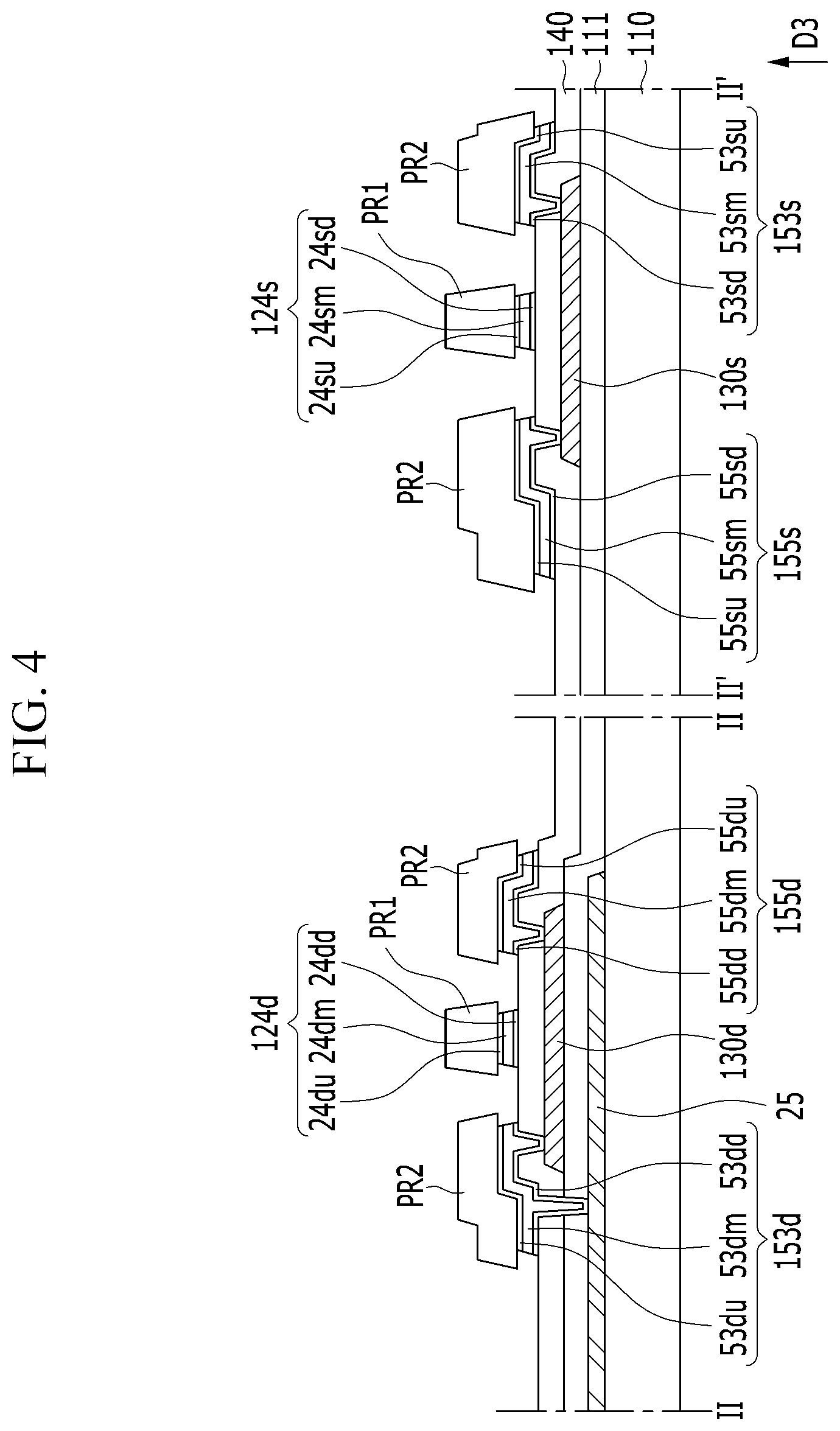 Patent US12310181 Figure 4 – Transistor array panel, manufacturing method thereof, and display device including the same