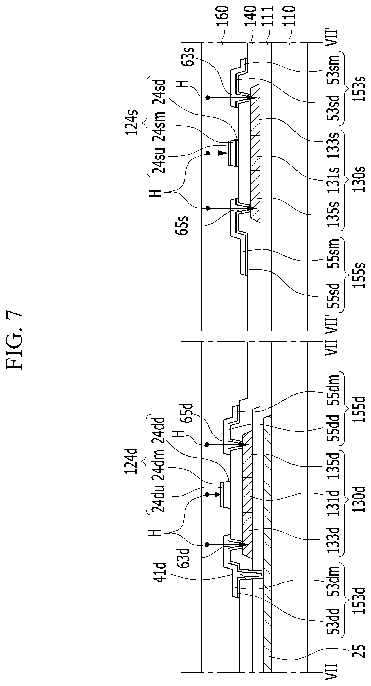 Patent US12310181 Figure 7 – Transistor array panel, manufacturing method thereof, and display device including the same