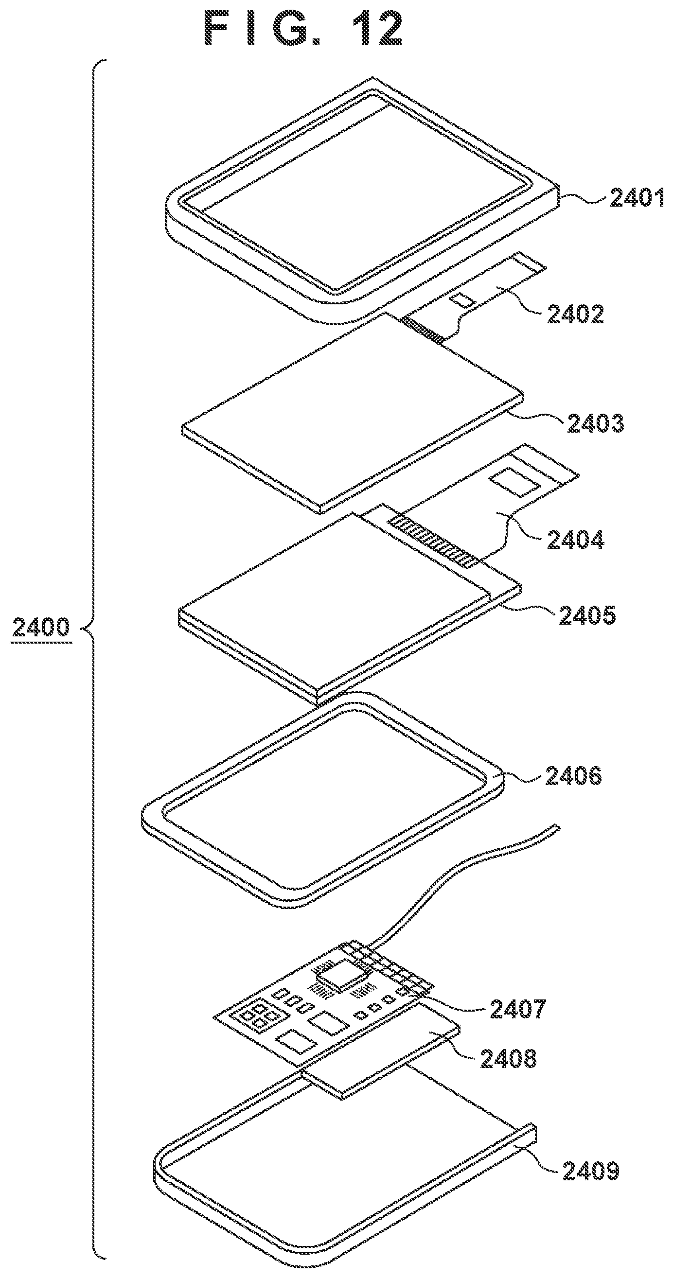 Patent US12310183 Figure 9 – Organic device having an insulating layer with an upper surface including a slope portion with an angle between 50° and 180° with respect to a surface parallel to a main surface