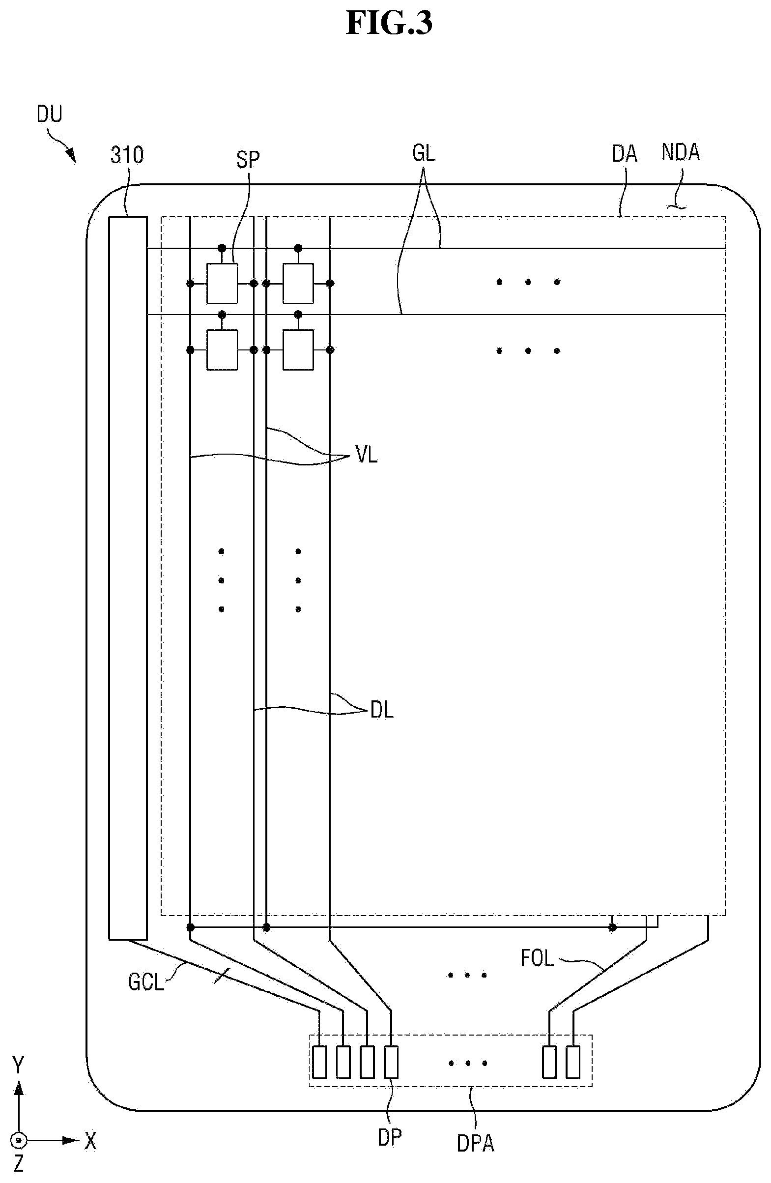 Patent US12310185 Figure 3 – Display device and sensing system including the same