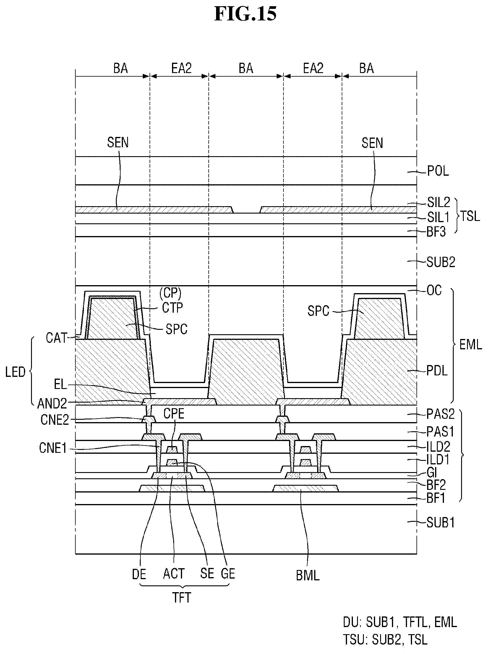 Patent US12310185 Figure 15 – Display device and sensing system including the same