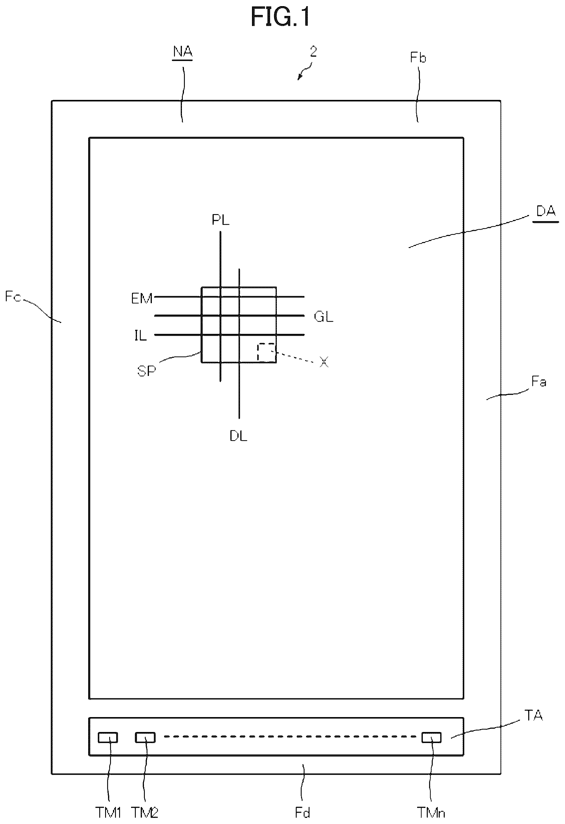 Patent US12310191 Figure 1 – Display device and manufacturing method for display device