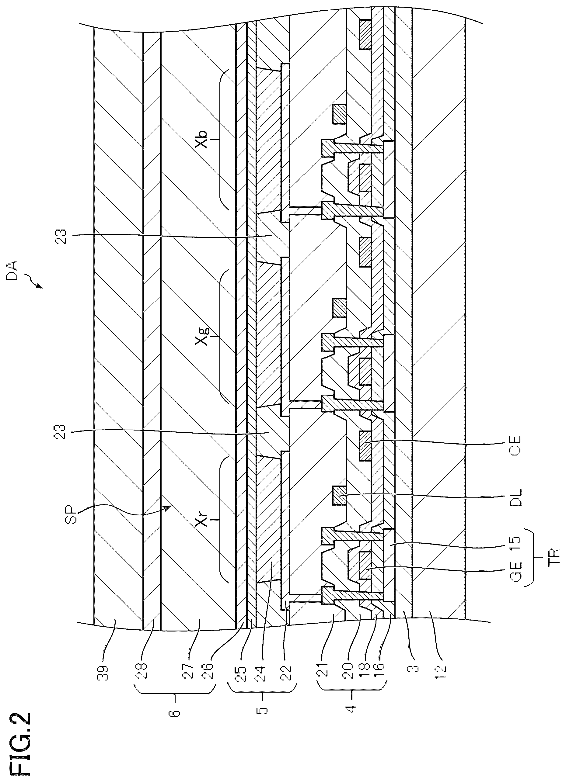Patent US12310191 Figure 2 – Display device and manufacturing method for display device