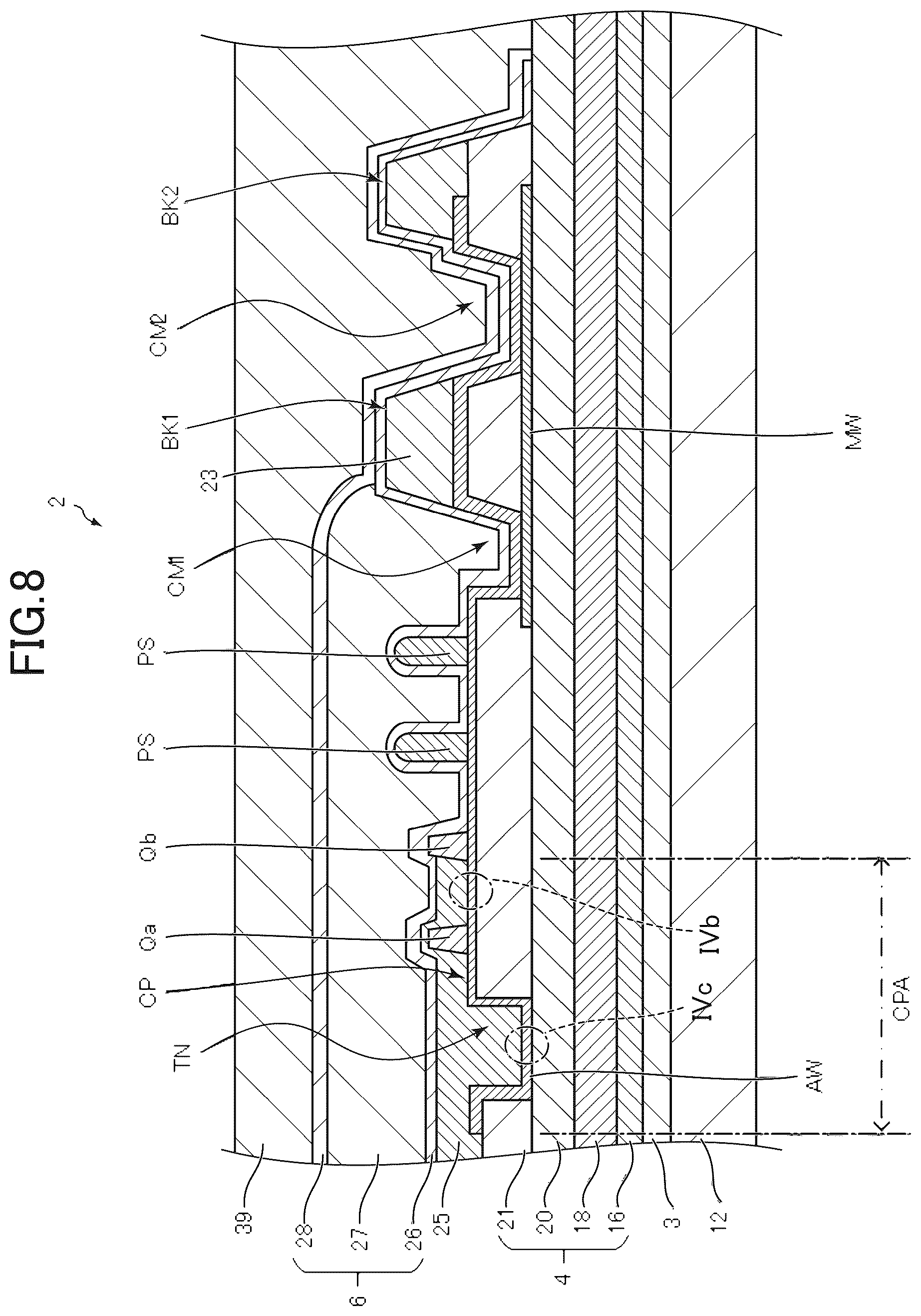 Patent US12310191 Figure 8 – Display device and manufacturing method for display device