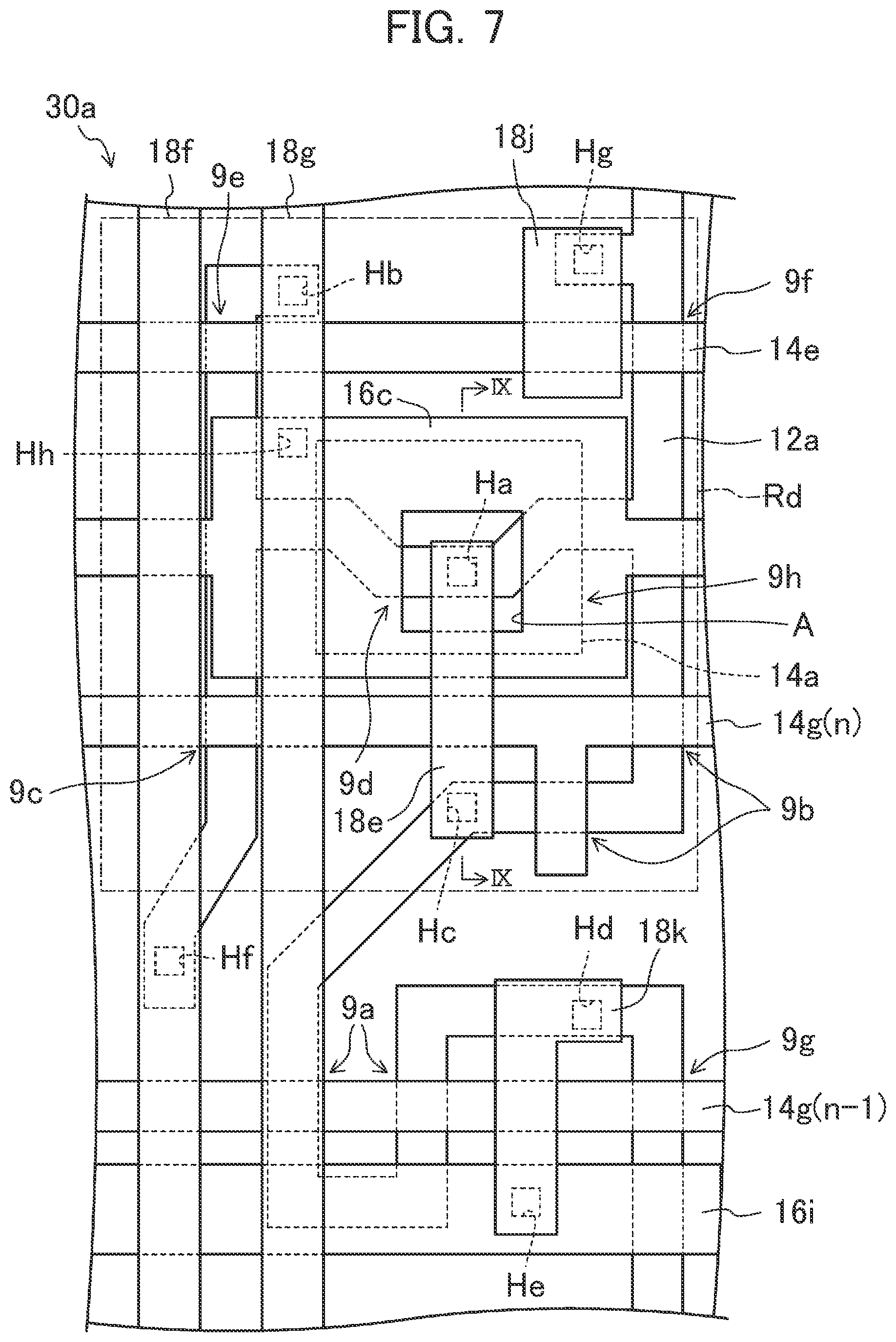 Patent US12310194 Figure 5 – Display device with interlayer insulating film having column slit for power-source line
