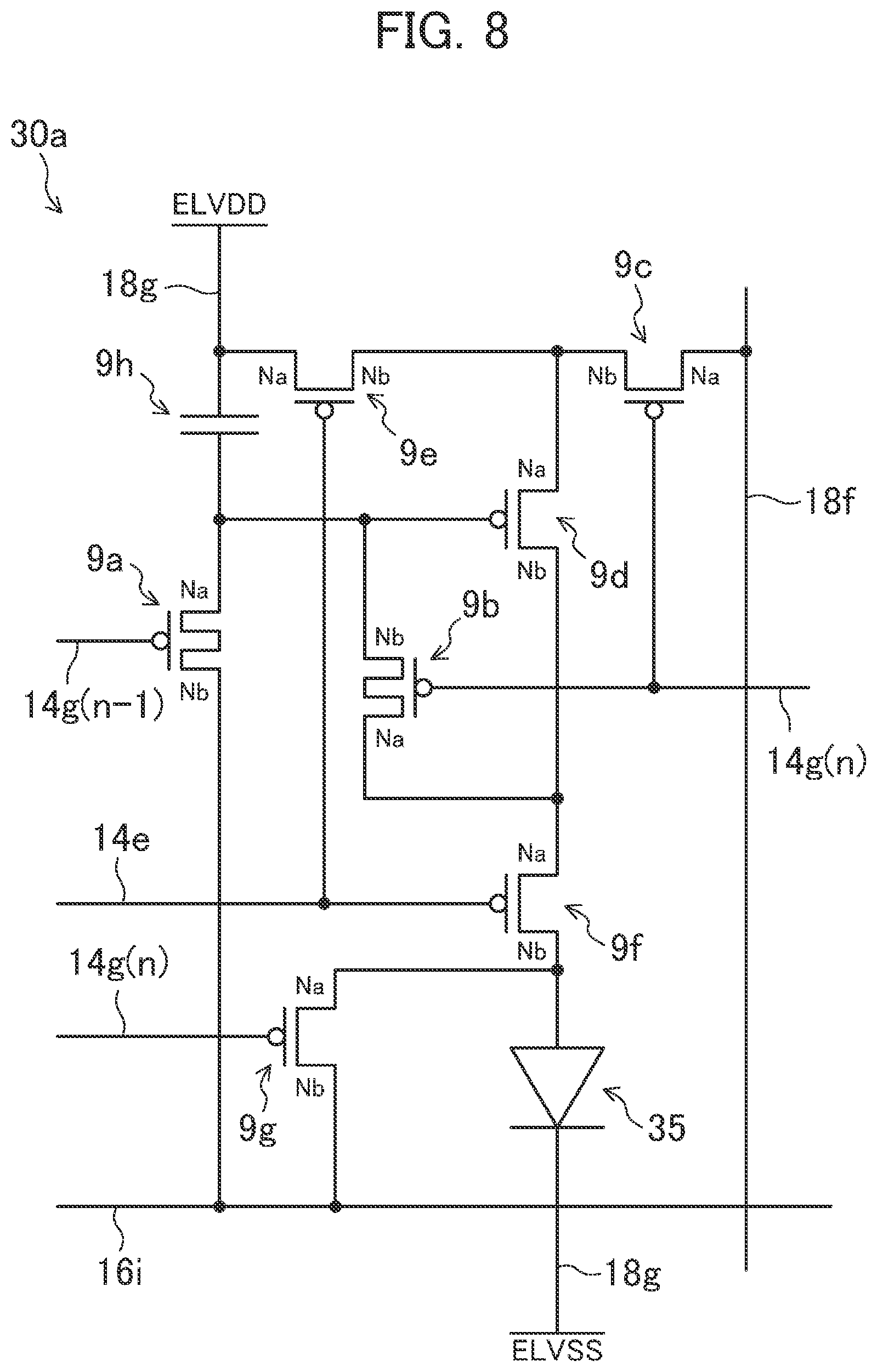 Patent US12310194 Figure 6 – Display device with interlayer insulating film having column slit for power-source line