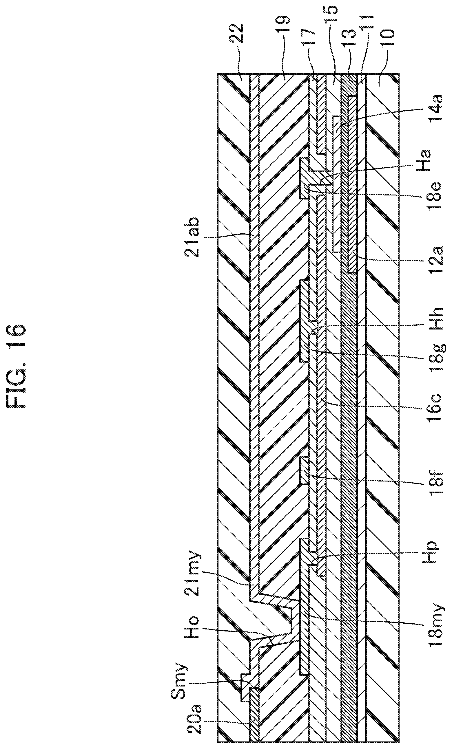 Patent US12310194 Figure 13 – Display device with interlayer insulating film having column slit for power-source line