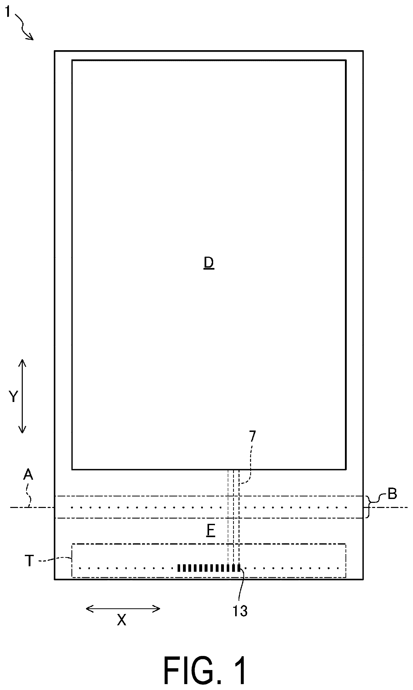 Patent US12310201 Figure 1 – Display device with slits and island-shaped protruding portions in the bending regions