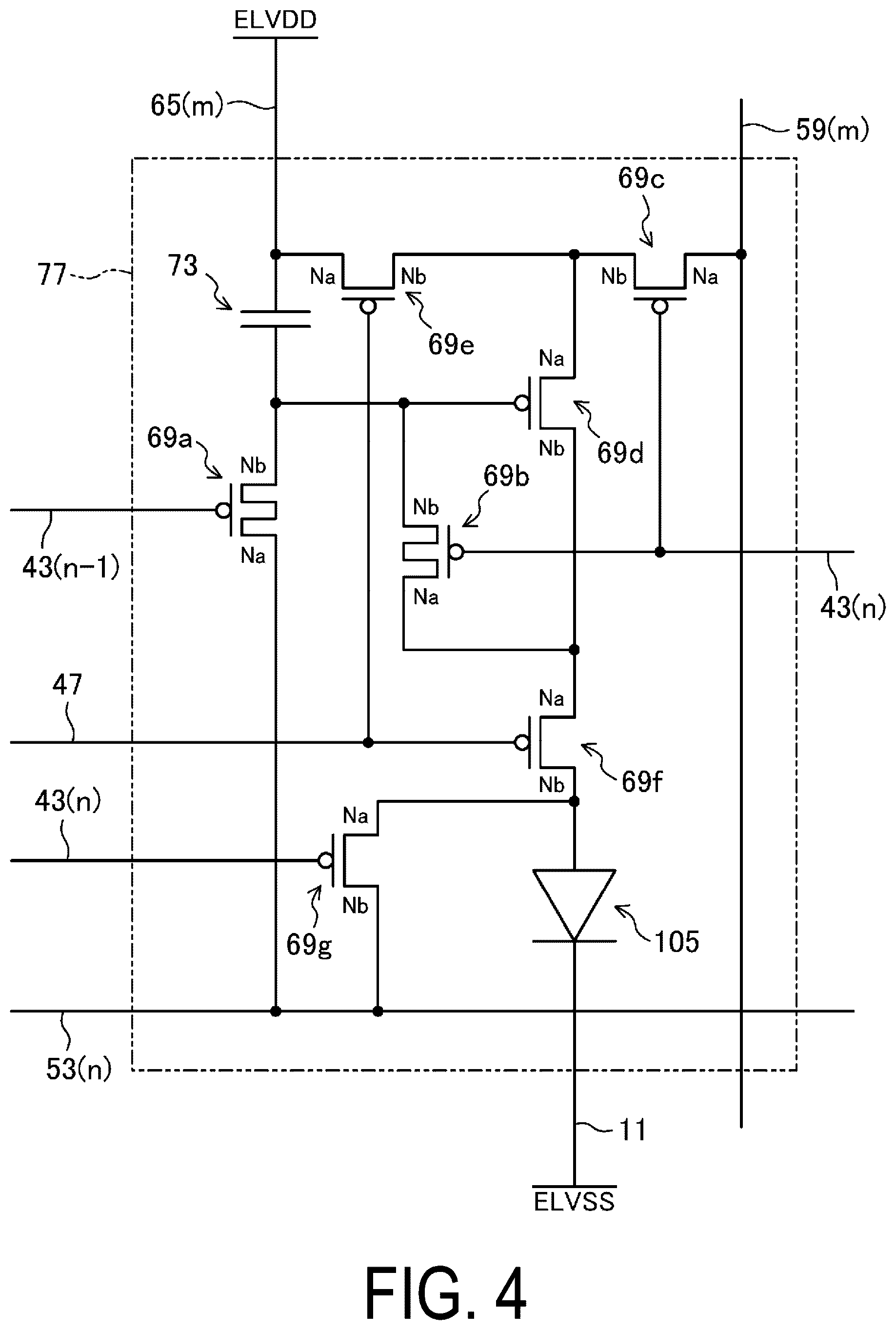 Patent US12310201 Figure 4 – Display device with slits and island-shaped protruding portions in the bending regions