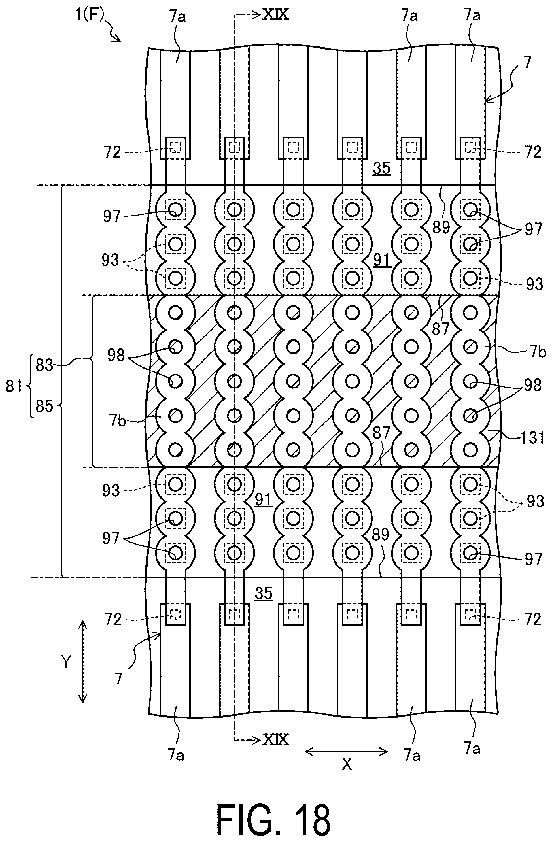 Patent US12310201 Figure 18 – Display device with slits and island-shaped protruding portions in the bending regions