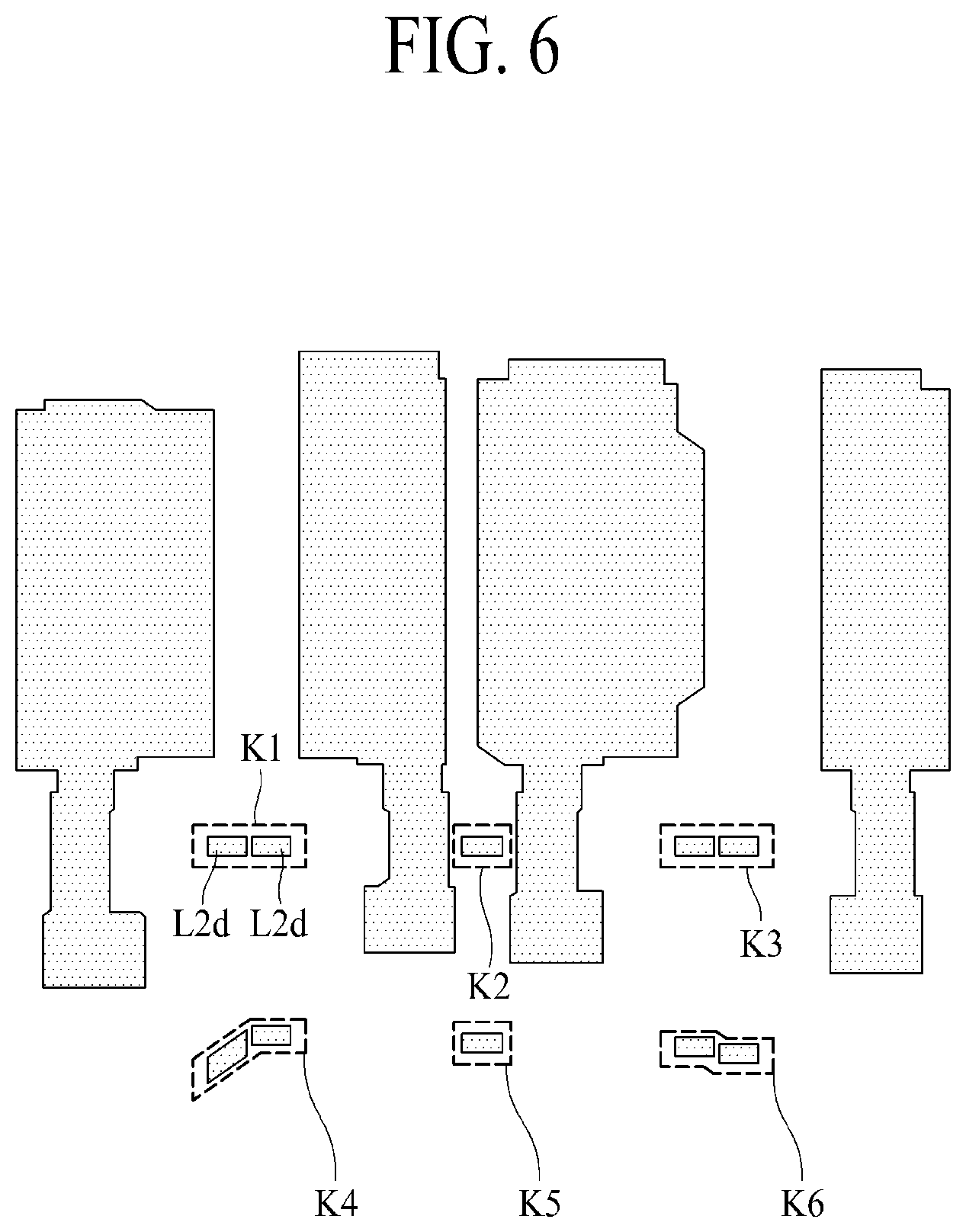 Patent US12310202 Figure 6 – Display with overlapping conductive lines having a bridge portion