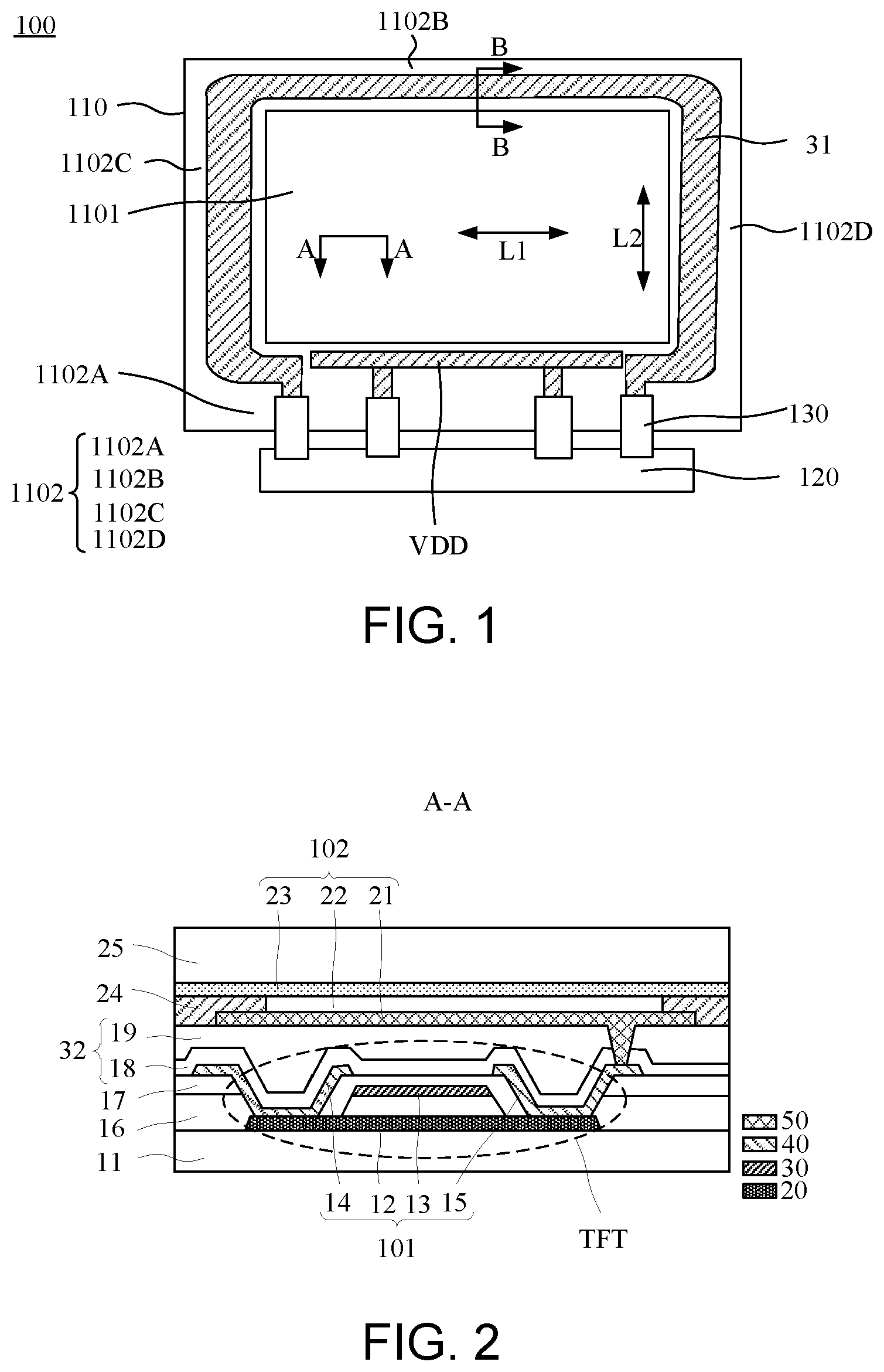 Patent US12310203 Figure 1 – Display substrate with spacers on cathode power line and display apparatus