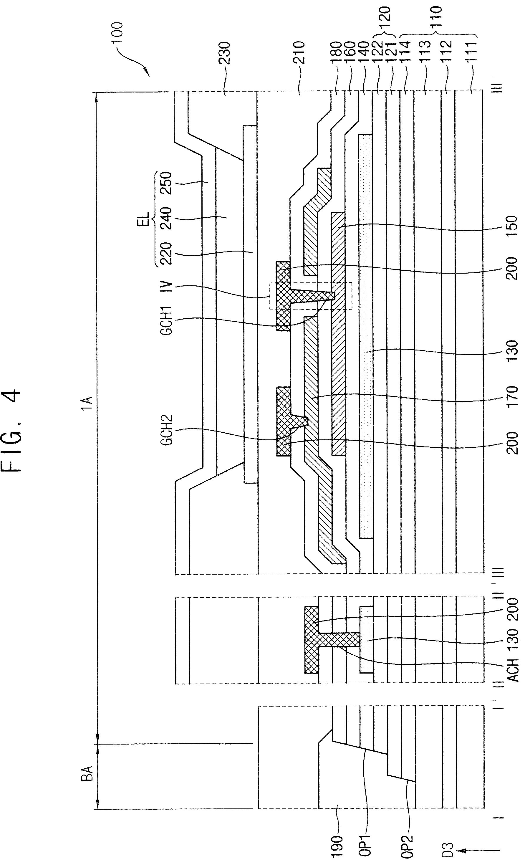 Patent US12310206 Figure 4 – Method of manufacturing display device including third conductive layer connected to active layer and directly contacts first conductive layer
