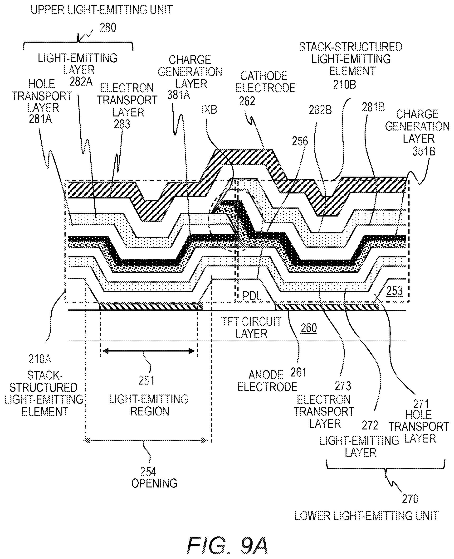 Patent US12310210 Figure 13 – OLED light-emitting device, display device, electronic device, and method of manufacturing OLED light-emitting device