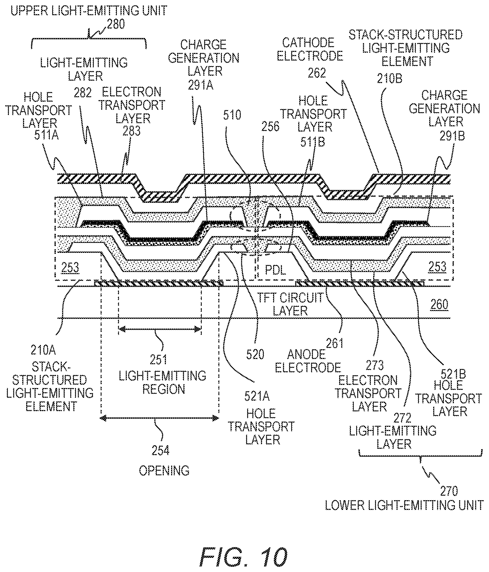 Patent US12310210 Figure 15 – OLED light-emitting device, display device, electronic device, and method of manufacturing OLED light-emitting device