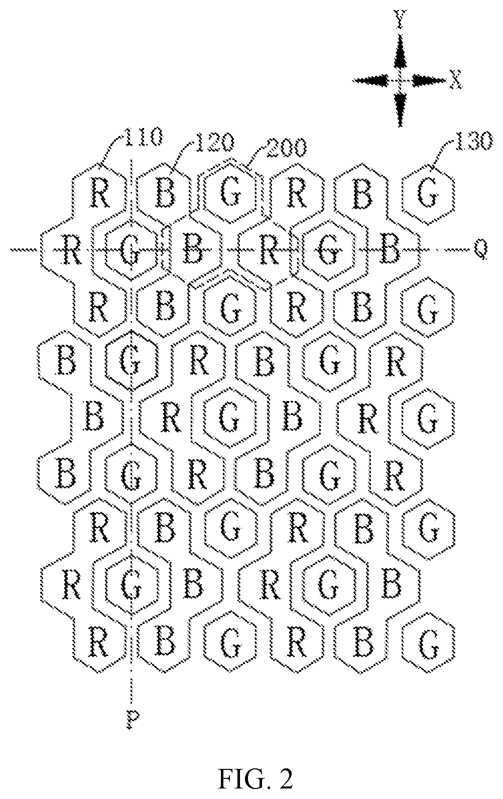 Patent US12310213 Figure 2 – Pixel arrangement structure, display panel, and mask assembly