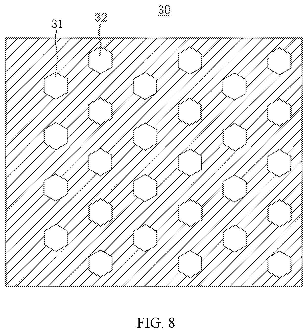 Patent US12310213 Figure 8 – Pixel arrangement structure, display panel, and mask assembly