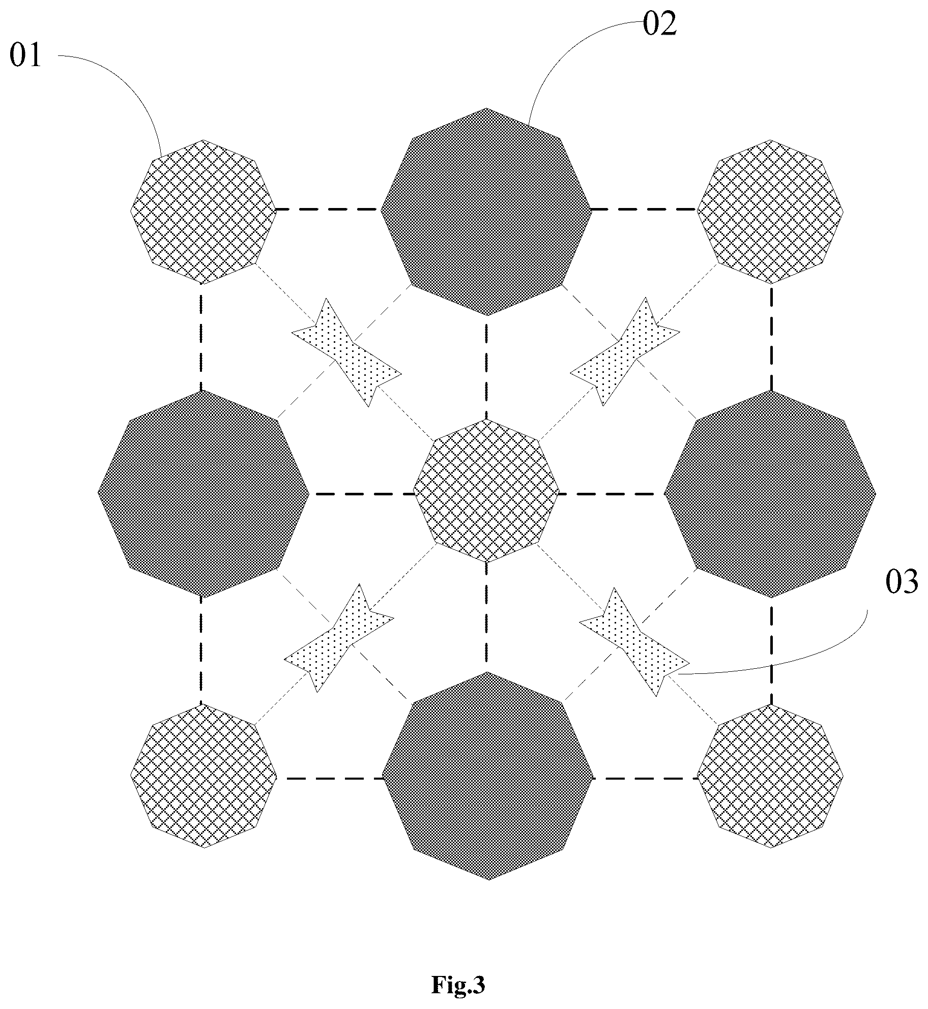 Patent US12310214 Figure 3 – Pixel arrangement structure, organic electroluminescent display panel, metal mask and display device