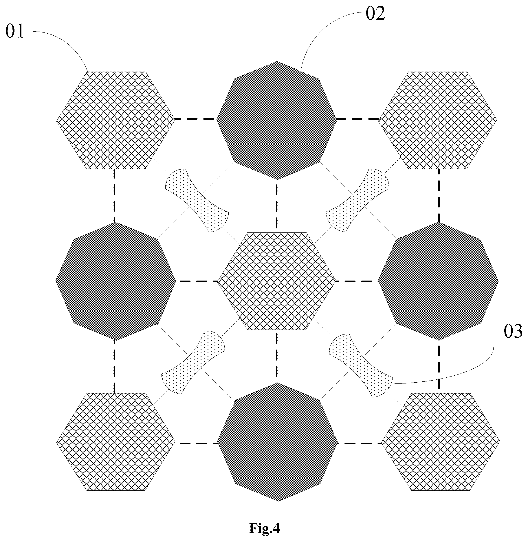 Patent US12310214 Figure 4 – Pixel arrangement structure, organic electroluminescent display panel, metal mask and display device