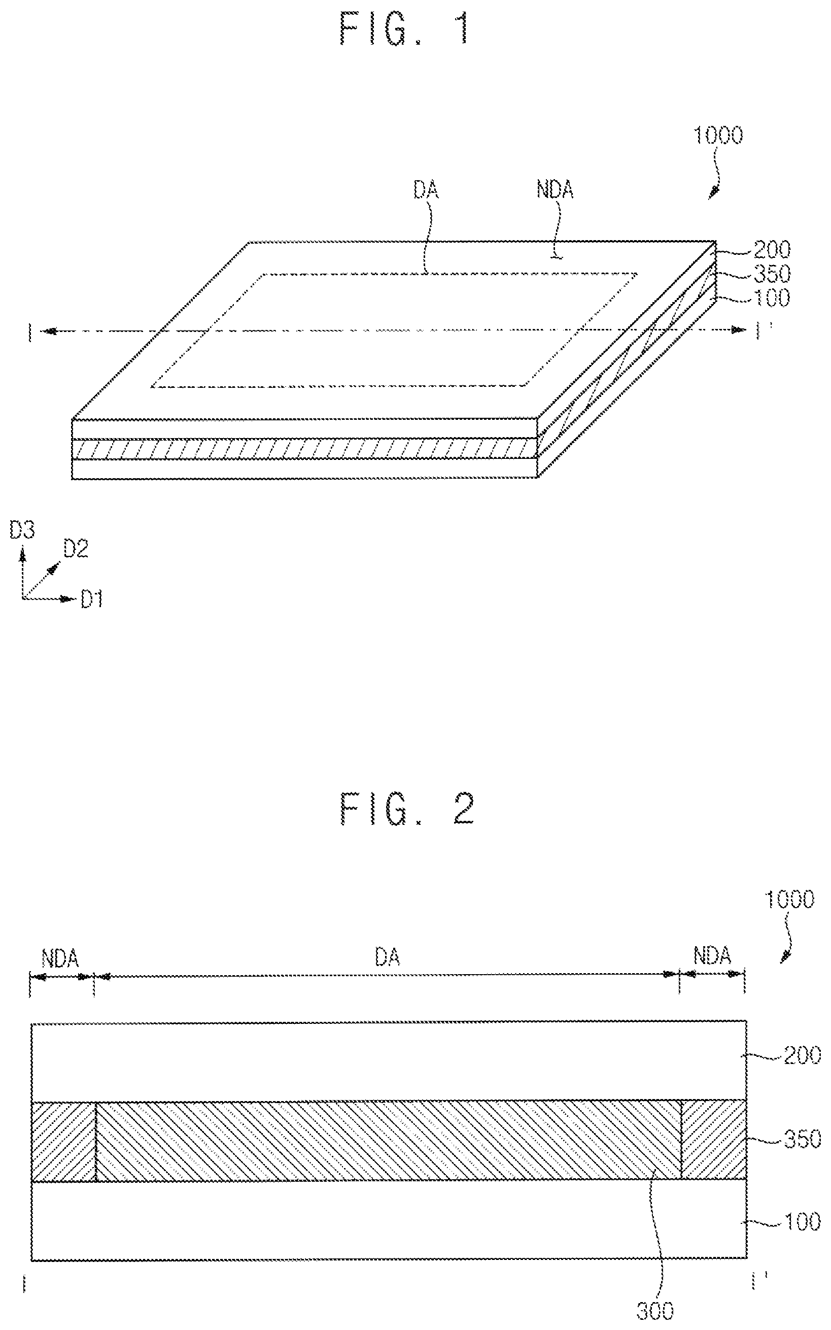 Patent US12310217 Figure 1 – Color conversion substrate including first bank structure surrounding second bank structure and display device including the same