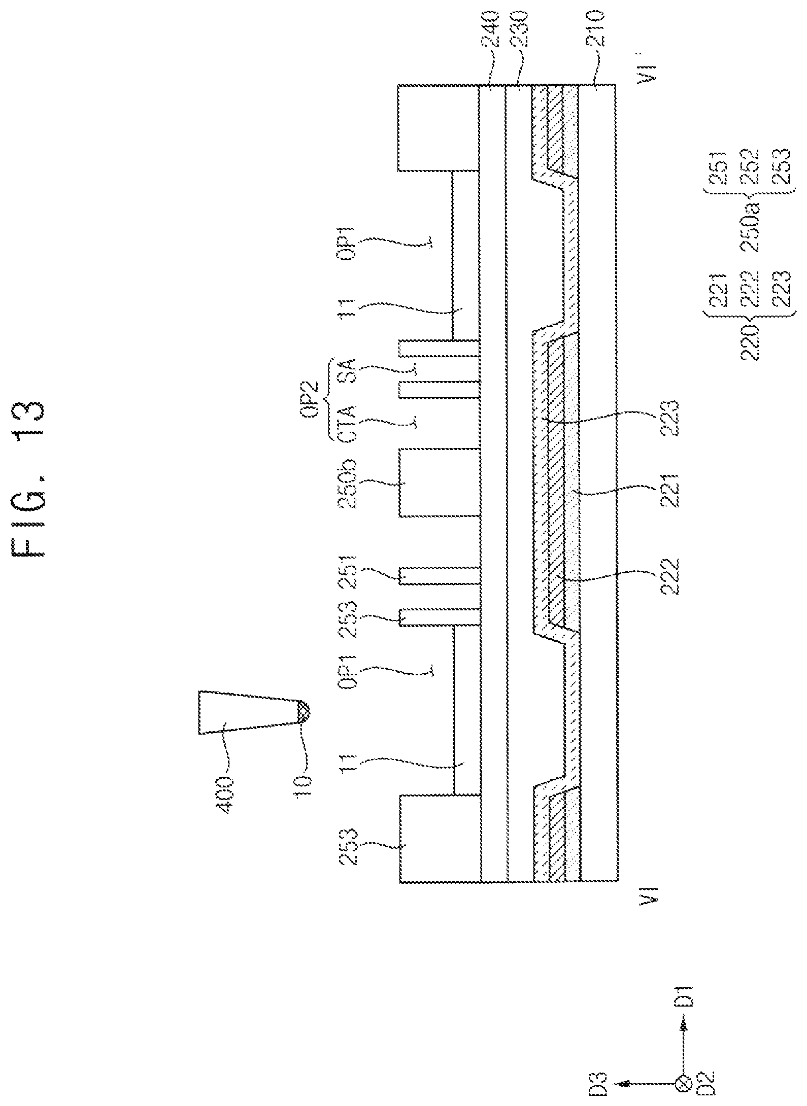 Patent US12310217 Figure 12 – Color conversion substrate including first bank structure surrounding second bank structure and display device including the same