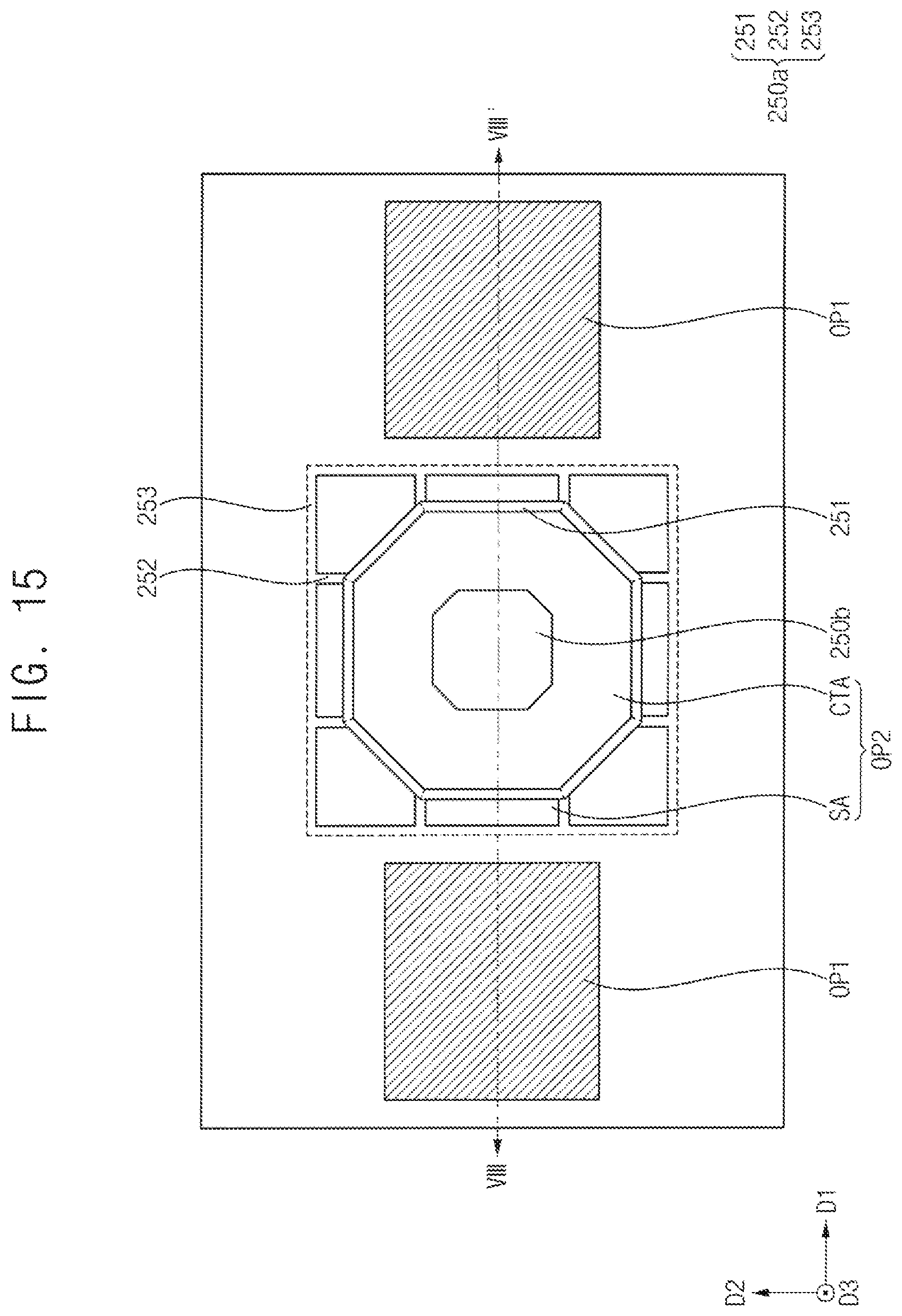 Patent US12310217 Figure 14 – Color conversion substrate including first bank structure surrounding second bank structure and display device including the same