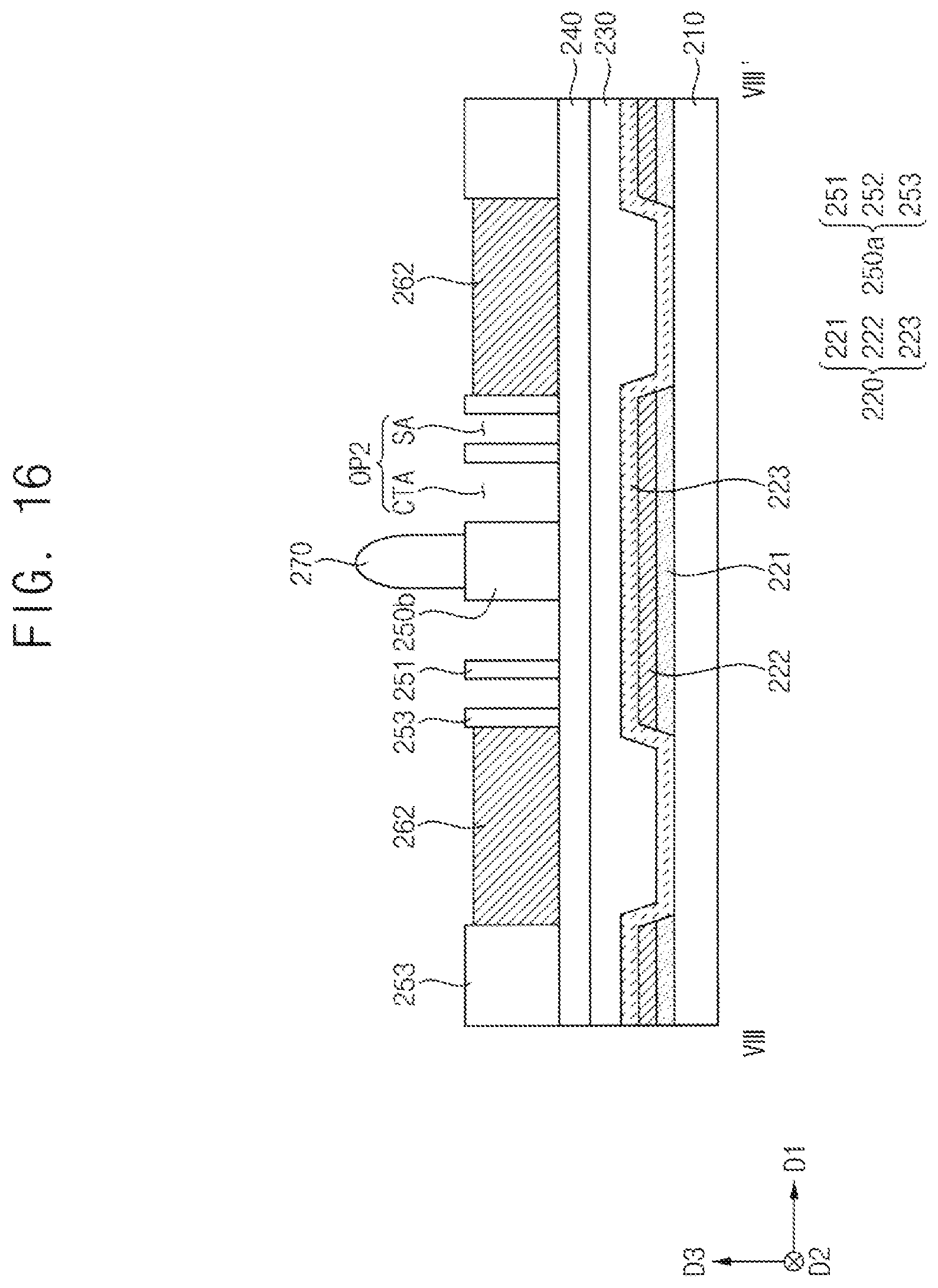 Patent US12310217 Figure 15 – Color conversion substrate including first bank structure surrounding second bank structure and display device including the same
