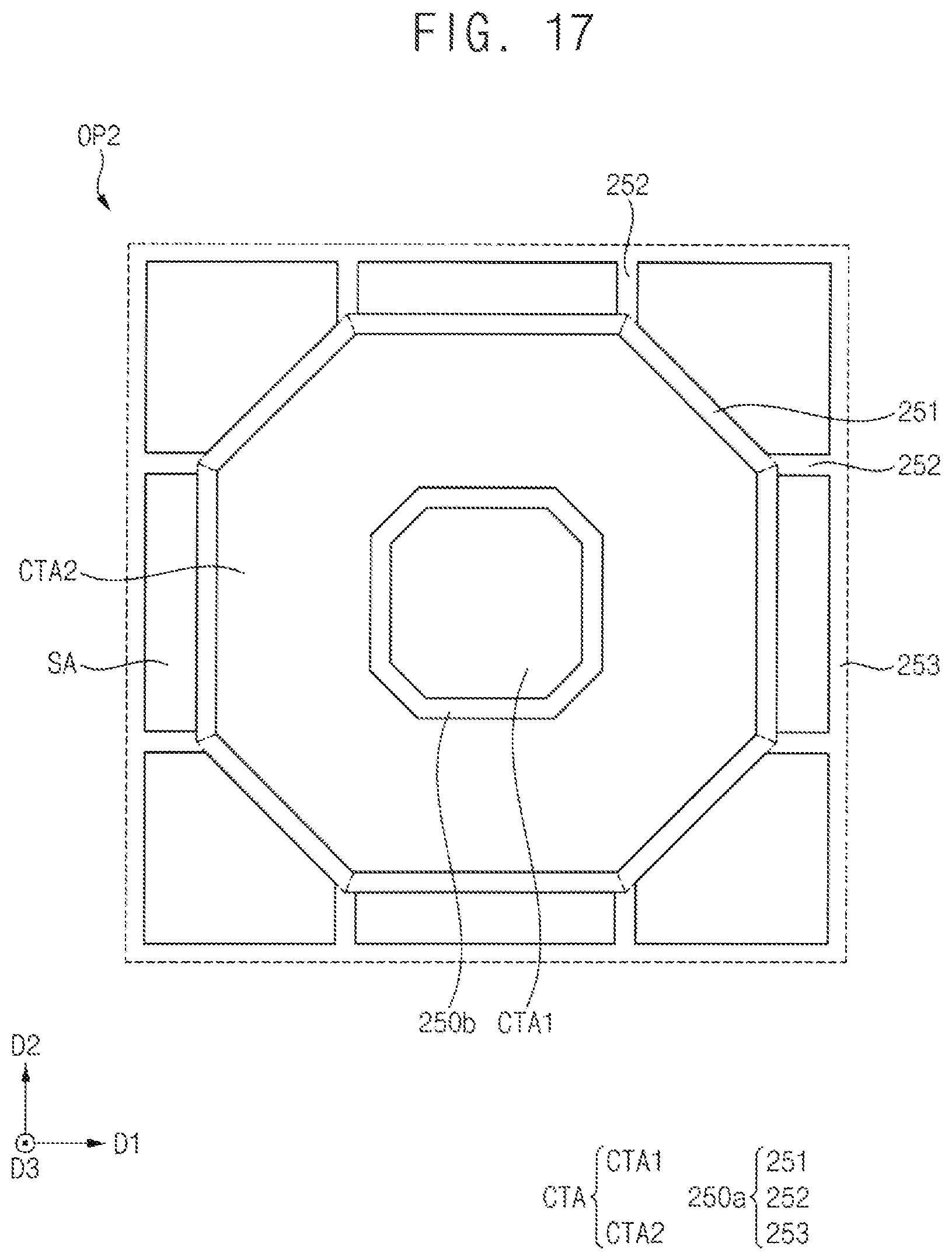 Patent US12310217 Figure 16 – Color conversion substrate including first bank structure surrounding second bank structure and display device including the same