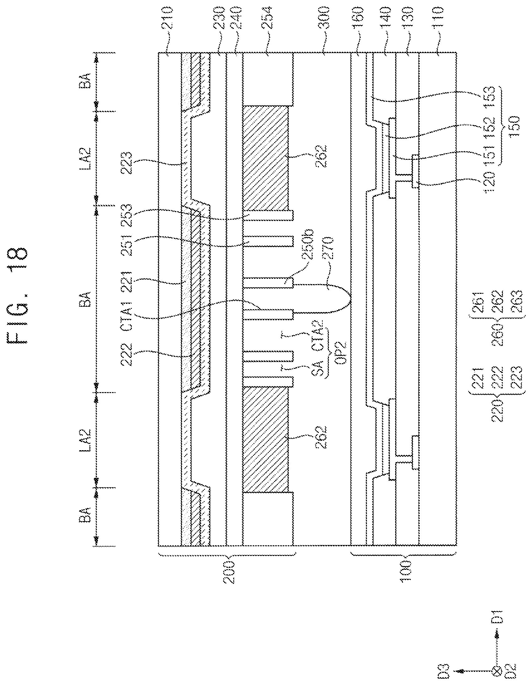 Patent US12310217 Figure 17 – Color conversion substrate including first bank structure surrounding second bank structure and display device including the same