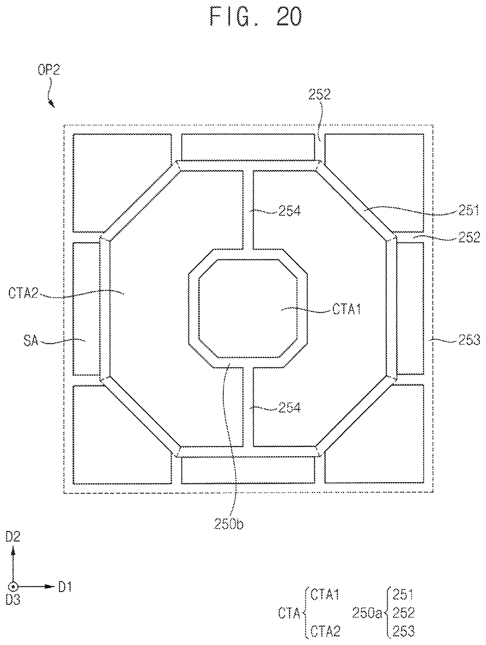 Patent US12310217 Figure 19 – Color conversion substrate including first bank structure surrounding second bank structure and display device including the same