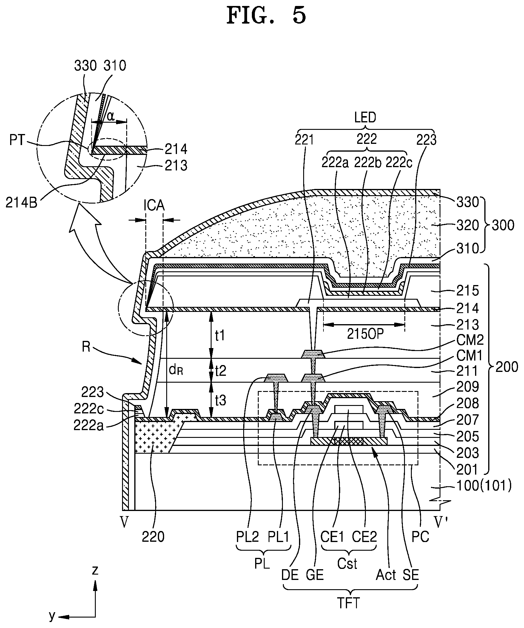Patent US12310227 Figure 5 – Display device