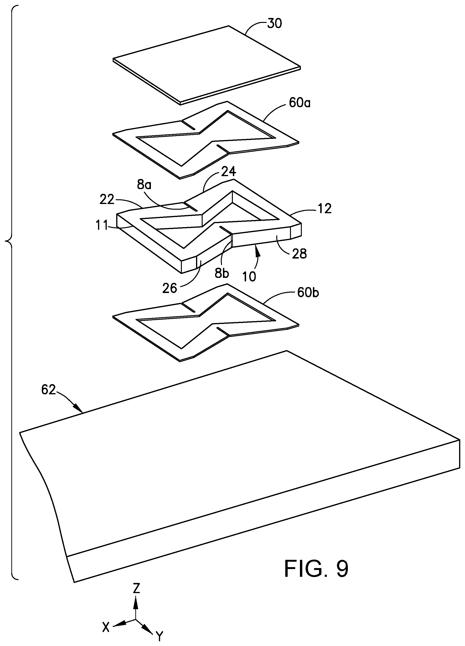 Patent US12310244 Figure 9 – Metamaterial-based substrate for piezoelectric energy harvesters