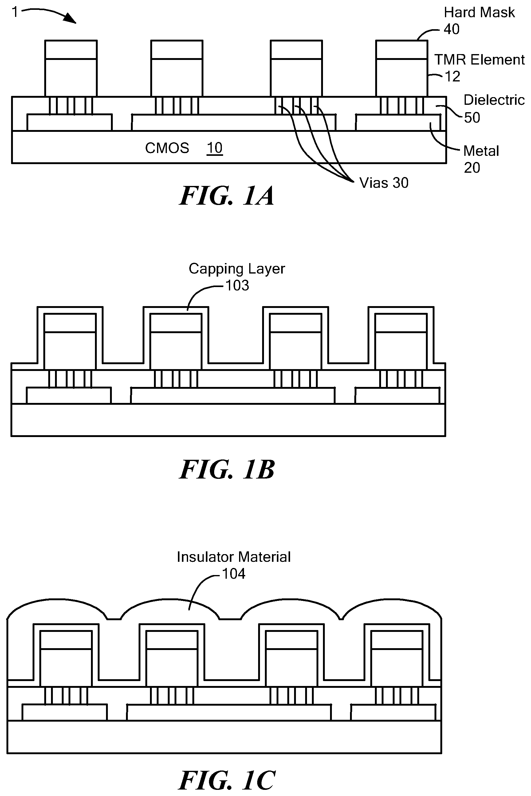 Patent US12310246 Figure 1 – Fabricating an electroconductive contact on a top surface of a tunneling magnetoresistance element