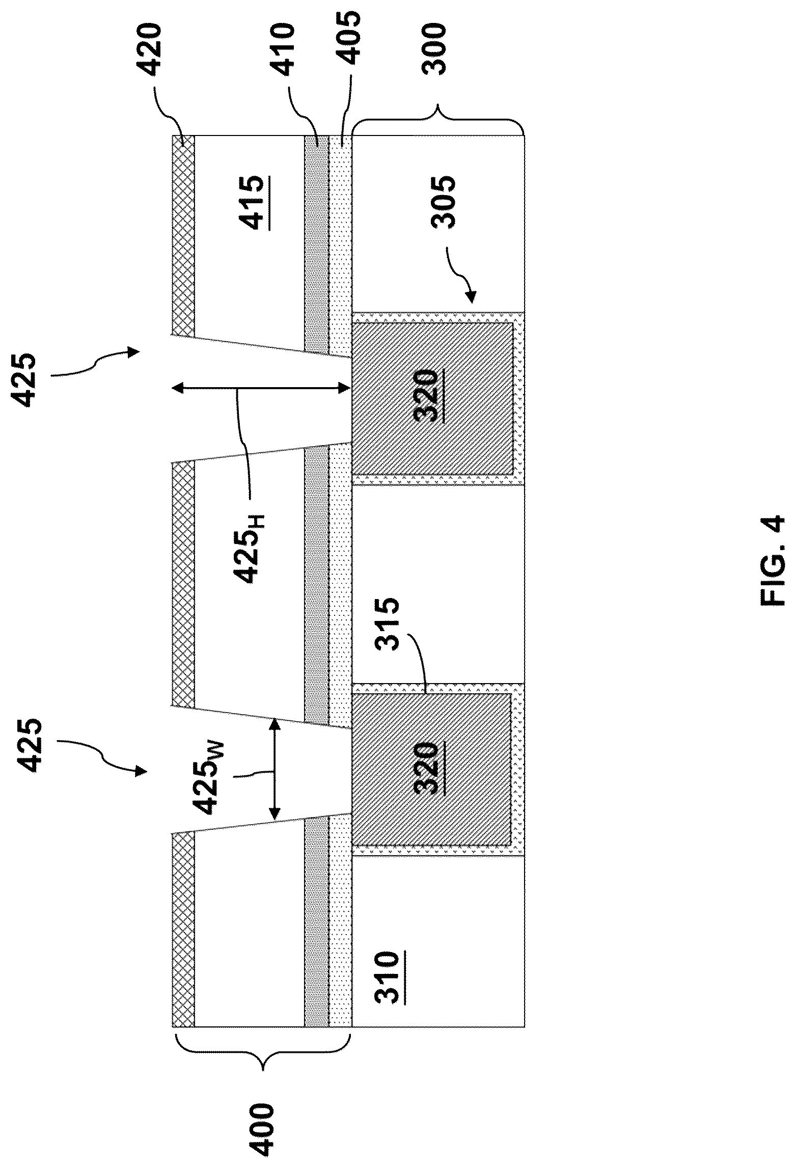 Patent US12310248 Figure 4 – Diffusion barrier layer on interconnection vias for magnetic tunnel junctions