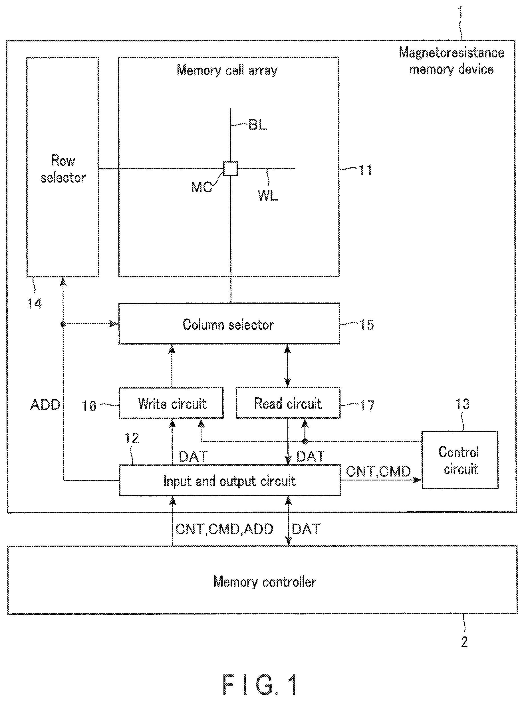 Patent US12310251 Figure 1 – Magnetoresistance memory device and method of manufacturing magnetoresistance memory device