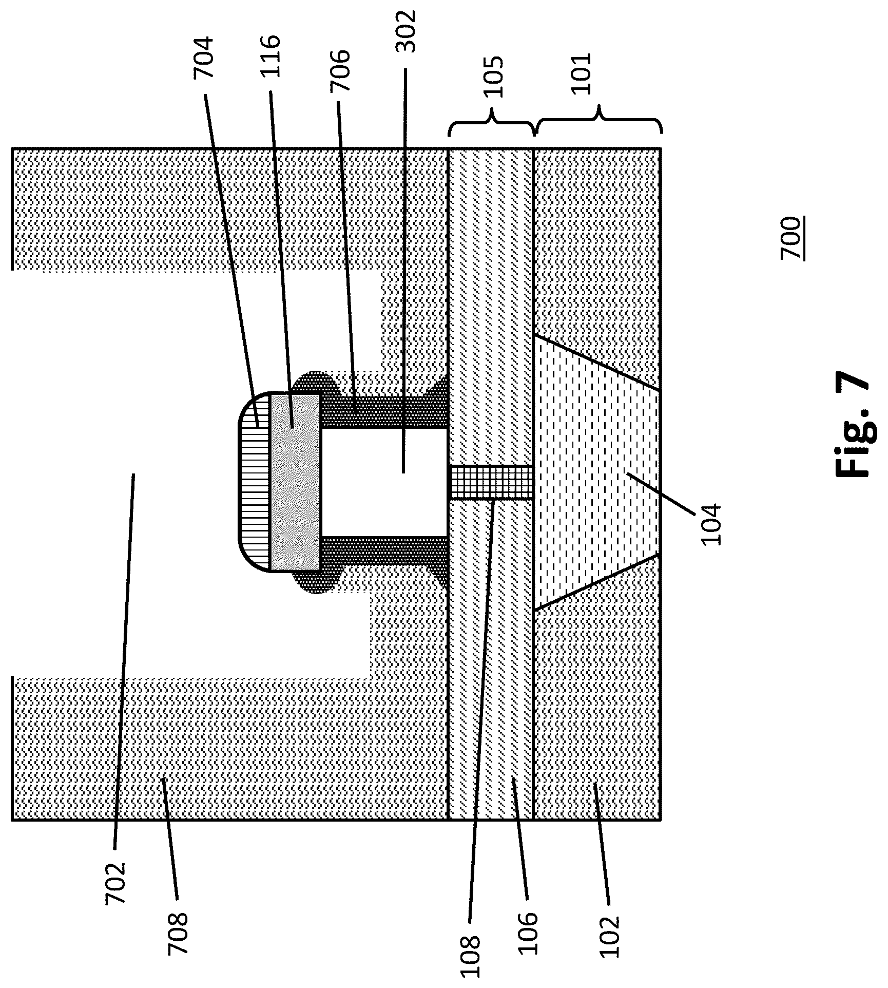 Patent US12310262 Figure 7 – Phase change memory with encapsulated phase change element
