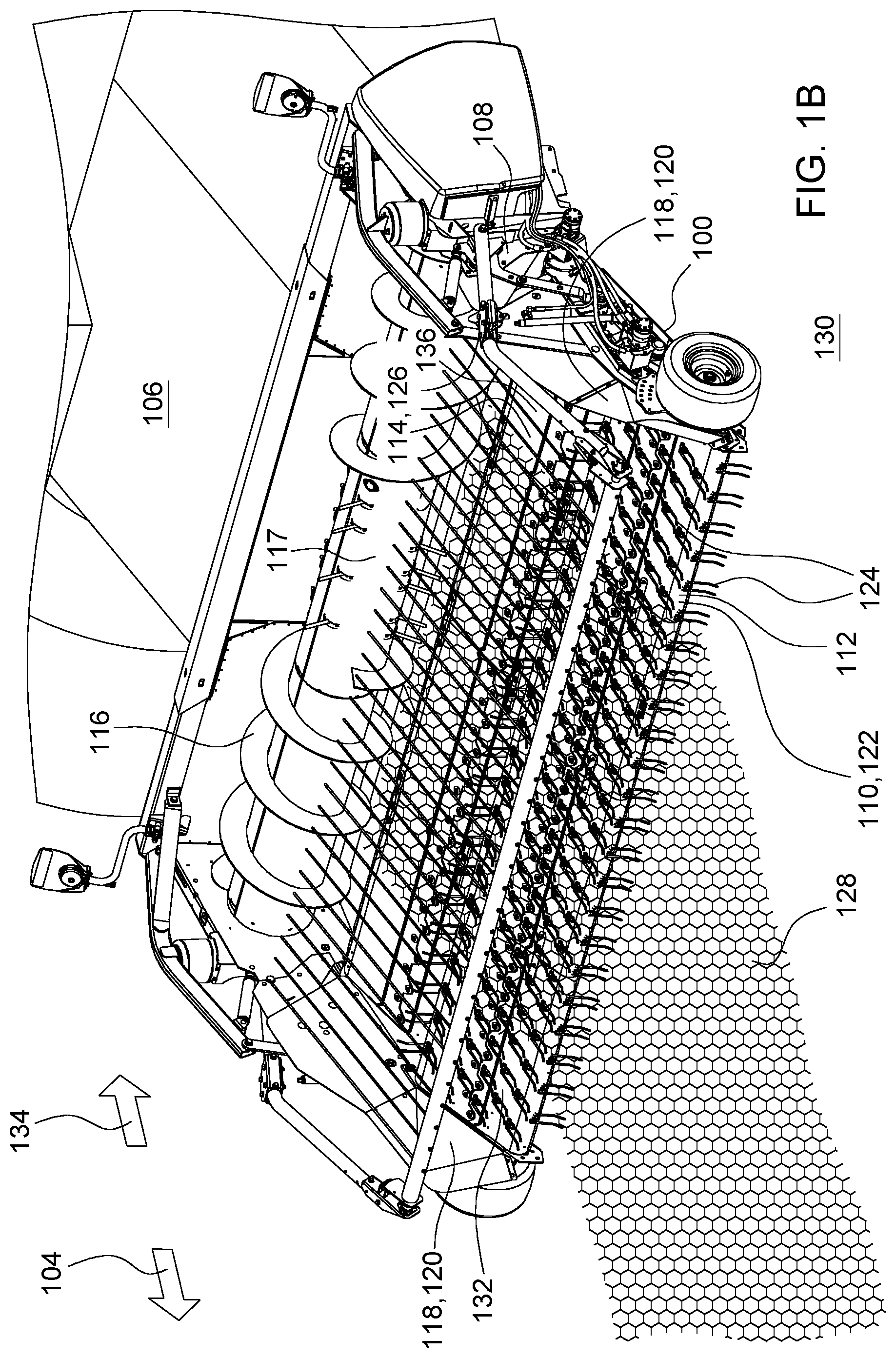 Patent US12310289 Figure 2 – Pickup belt header finger guide ramp